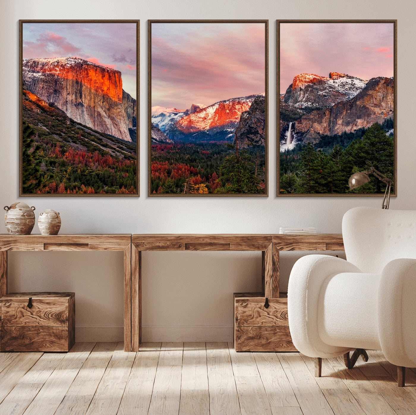 -Yosemite Half Dome Wall Art Canvas Print El Capitan