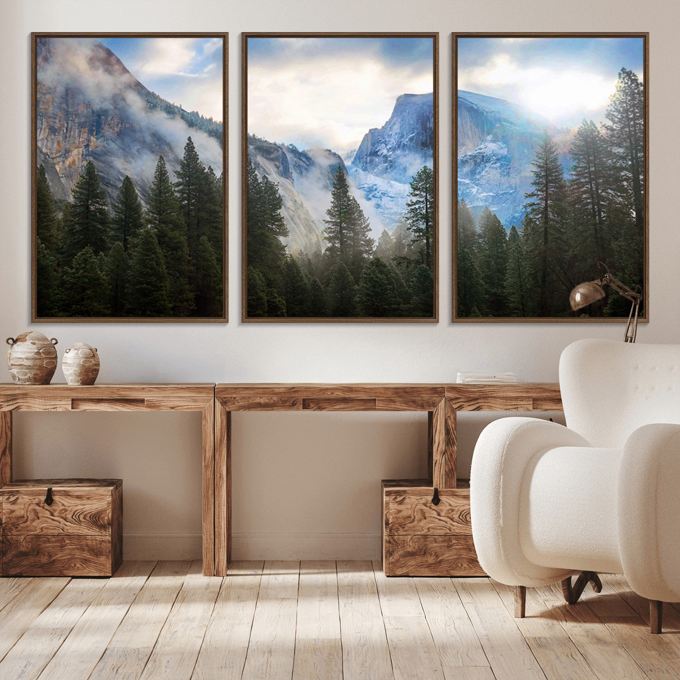-Half Dome Yosemite Calinia Wall Art Canvas Print El Capitan