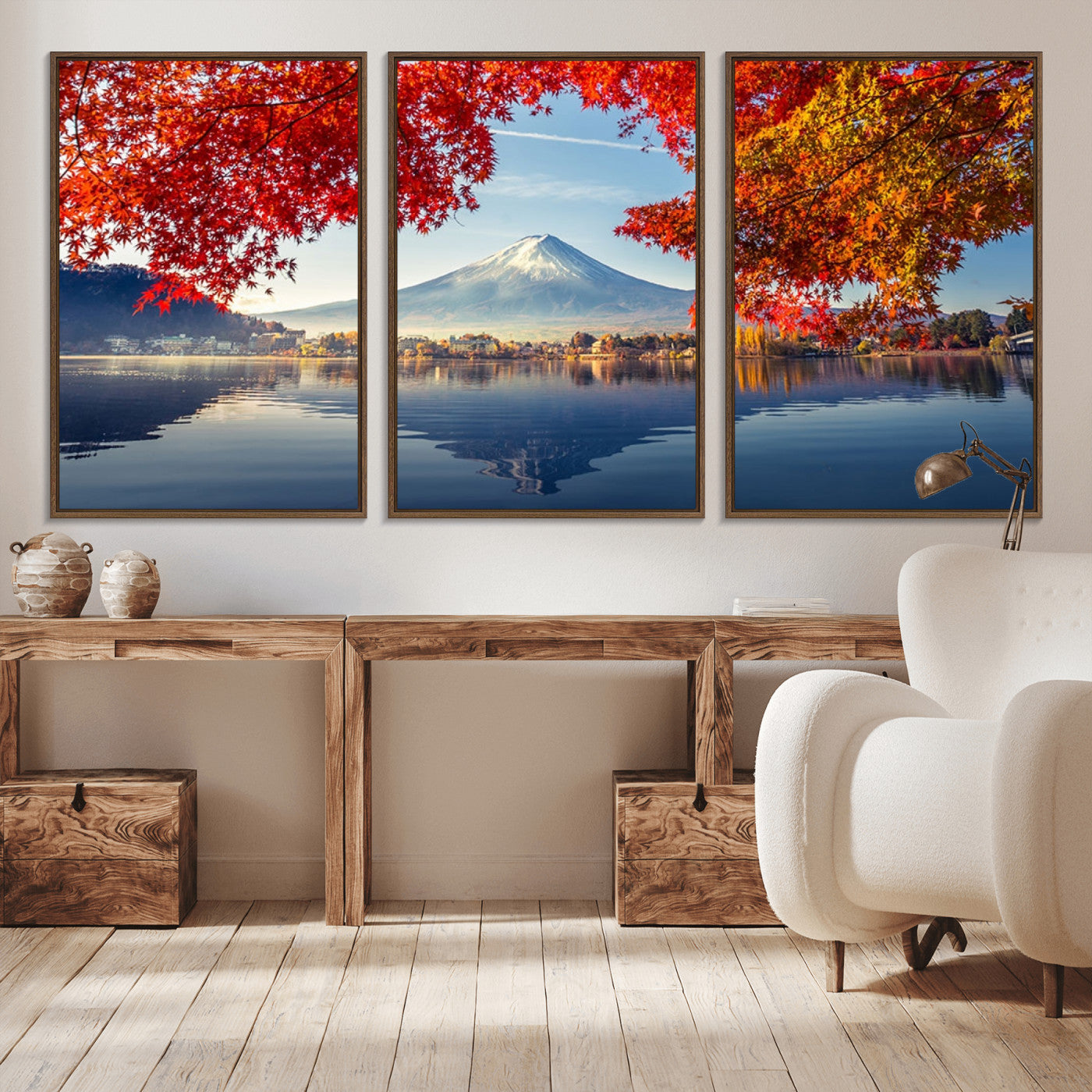 -Mount Fuji Canvas Wall Art Japan Autumn Mountain Canvas Print Wall Art