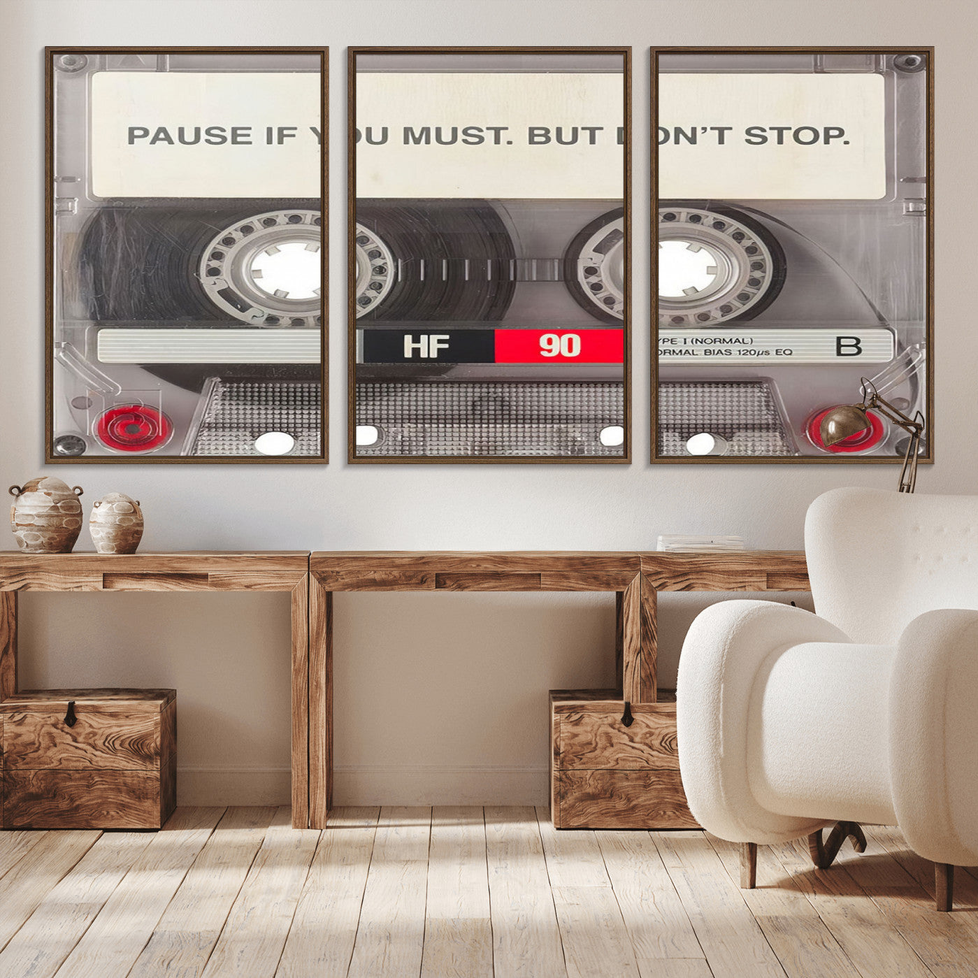 -Music Cassette Iconic Wall Art Canvas Print