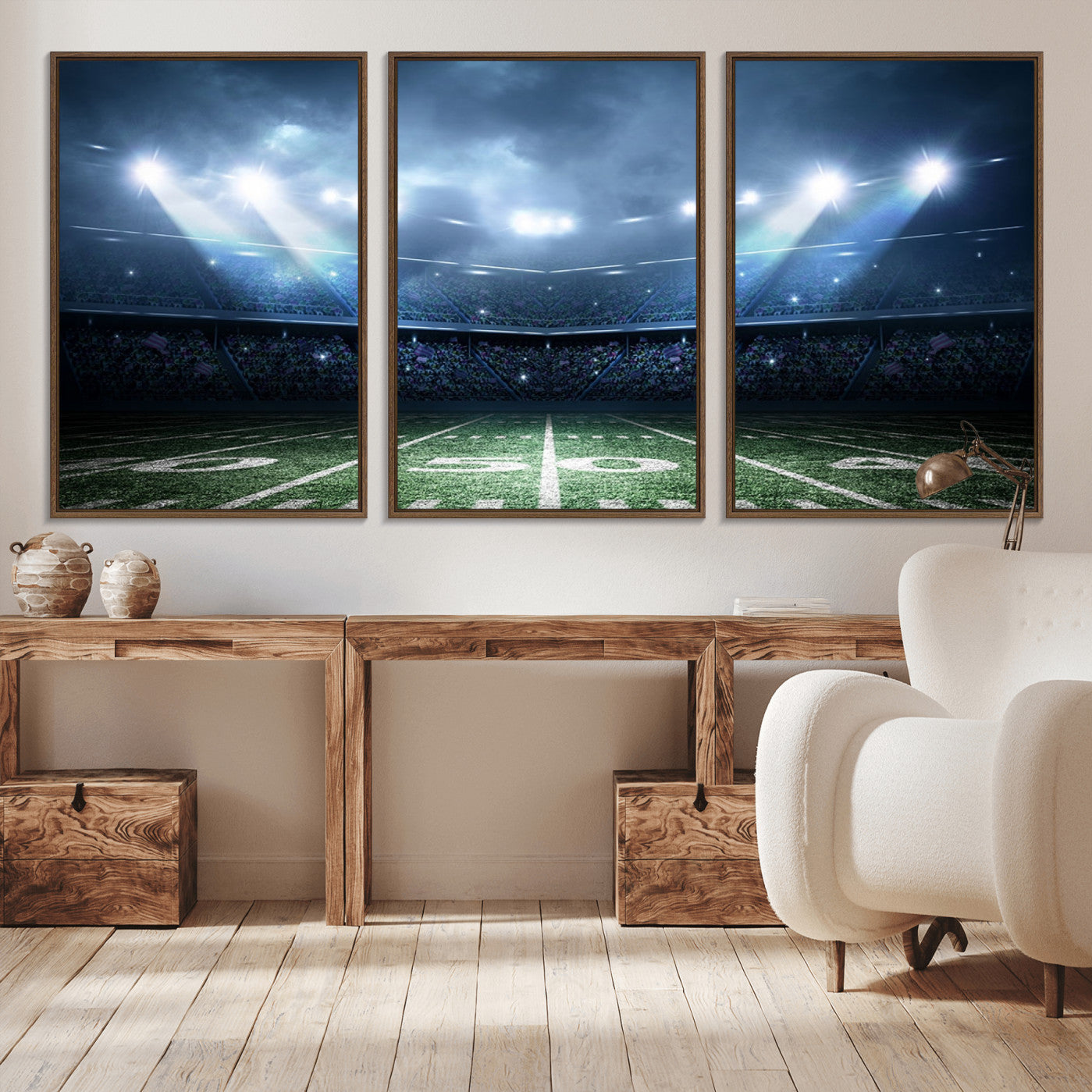 74741-MGV-CV-36X24-American Football Stadium Wall Art Canvas, American Football Stadium Canvas Print