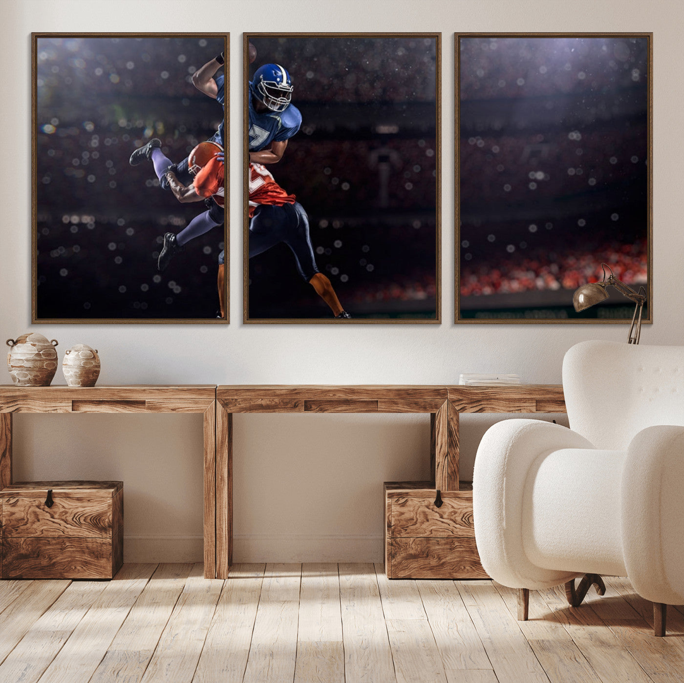 68009-MGV-CV-36X24-American Football Wall Art Canvas Print, Stadium Sport Wall Art Print