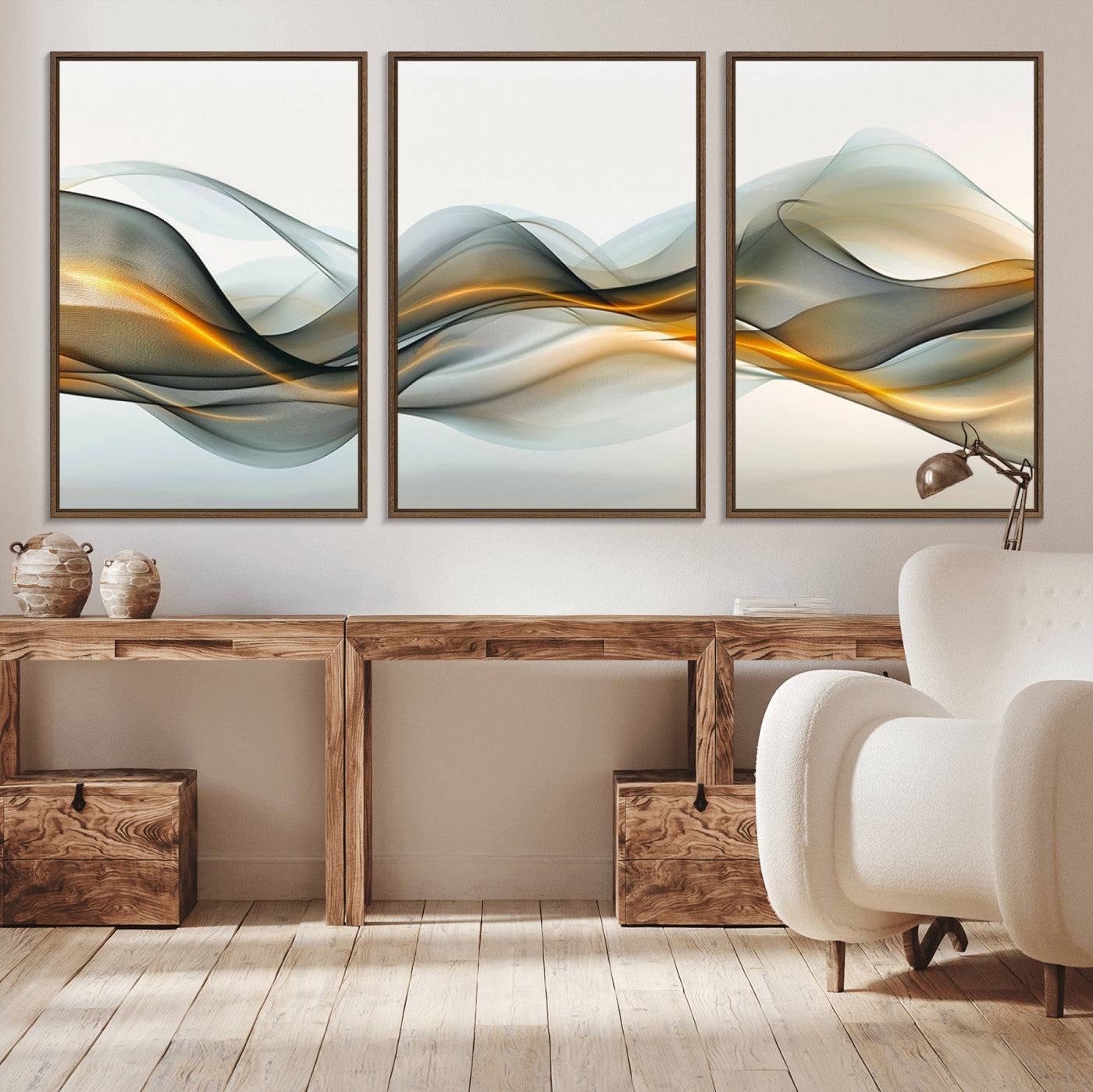 ES1001-MGV-CV-36X24-Abstract Wave Canvas Wall Art – Fluid Contemporary Elegance in Motion – Ready to Hang