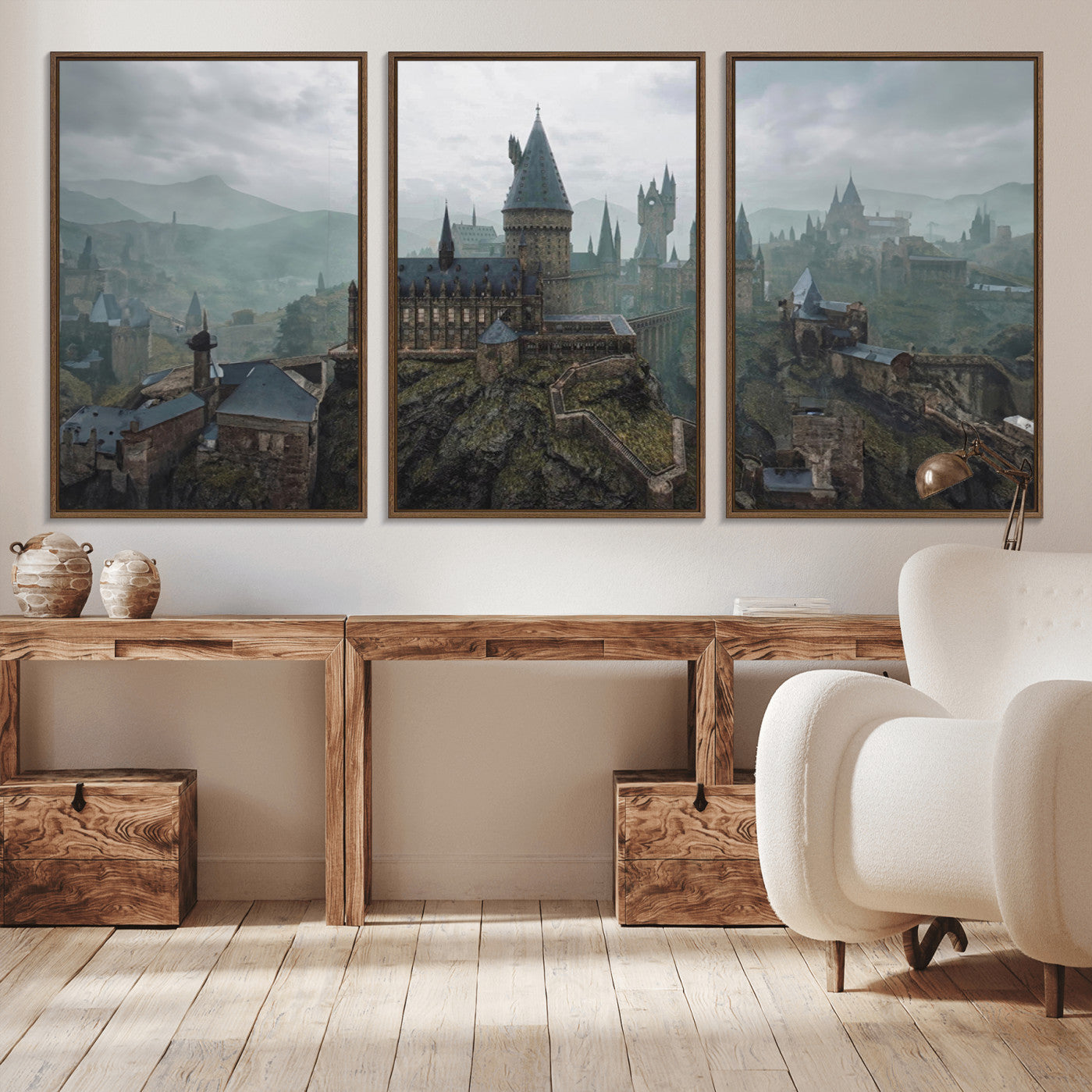 -Disney Castle Wall Art Canvas Print, Living Kids Home Room Decor Art Print