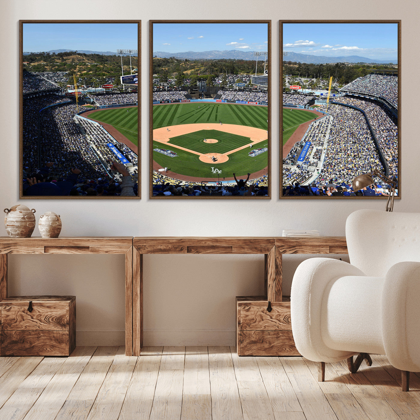 -Los Angeles Dodgers Dodger Stadium Wall Art Canvas Print - MLB Baseball Stadium Wall Art Canvas
