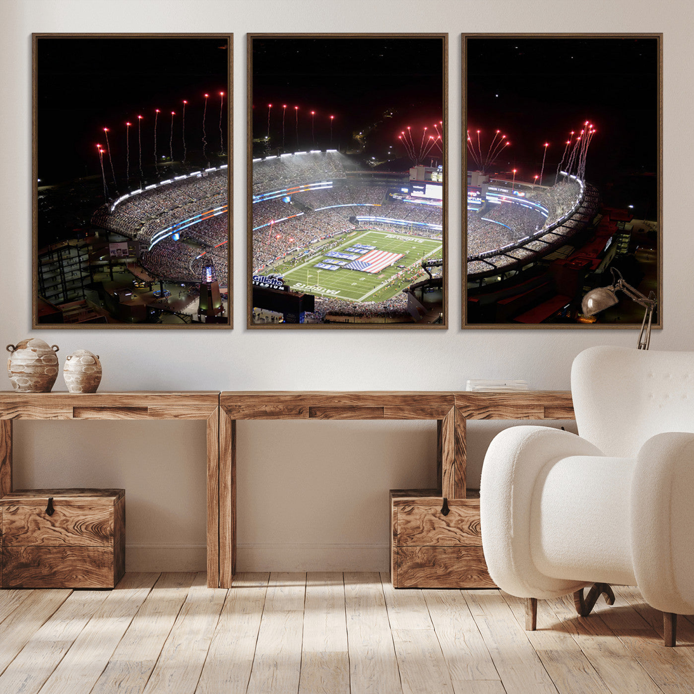 89988-MGV-CV-36X24-New England Patriots Team Print Wall Art- Foxborough Gillette Stadium Wall Art Canvas Print