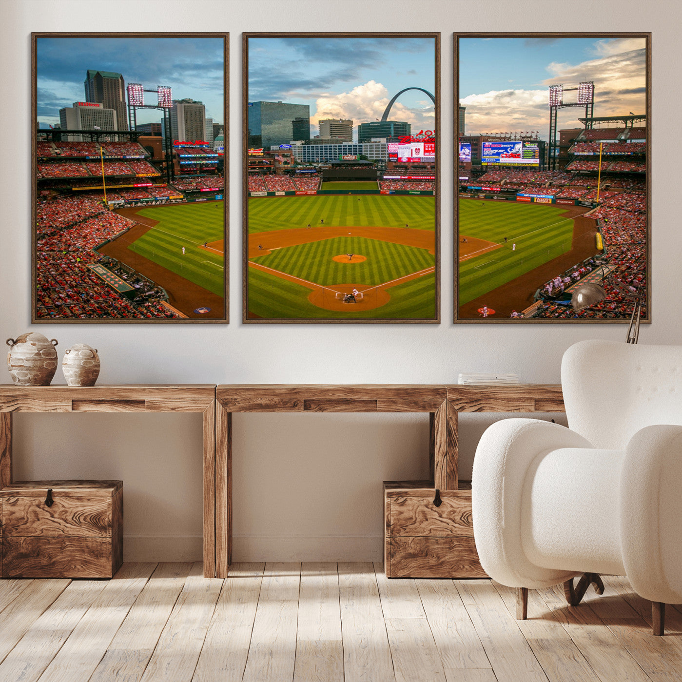 34054-MGV-CV-36X24-St. Louis Cardinals Baseball Team Print - Busch Stadium Wall Art Canvas Print