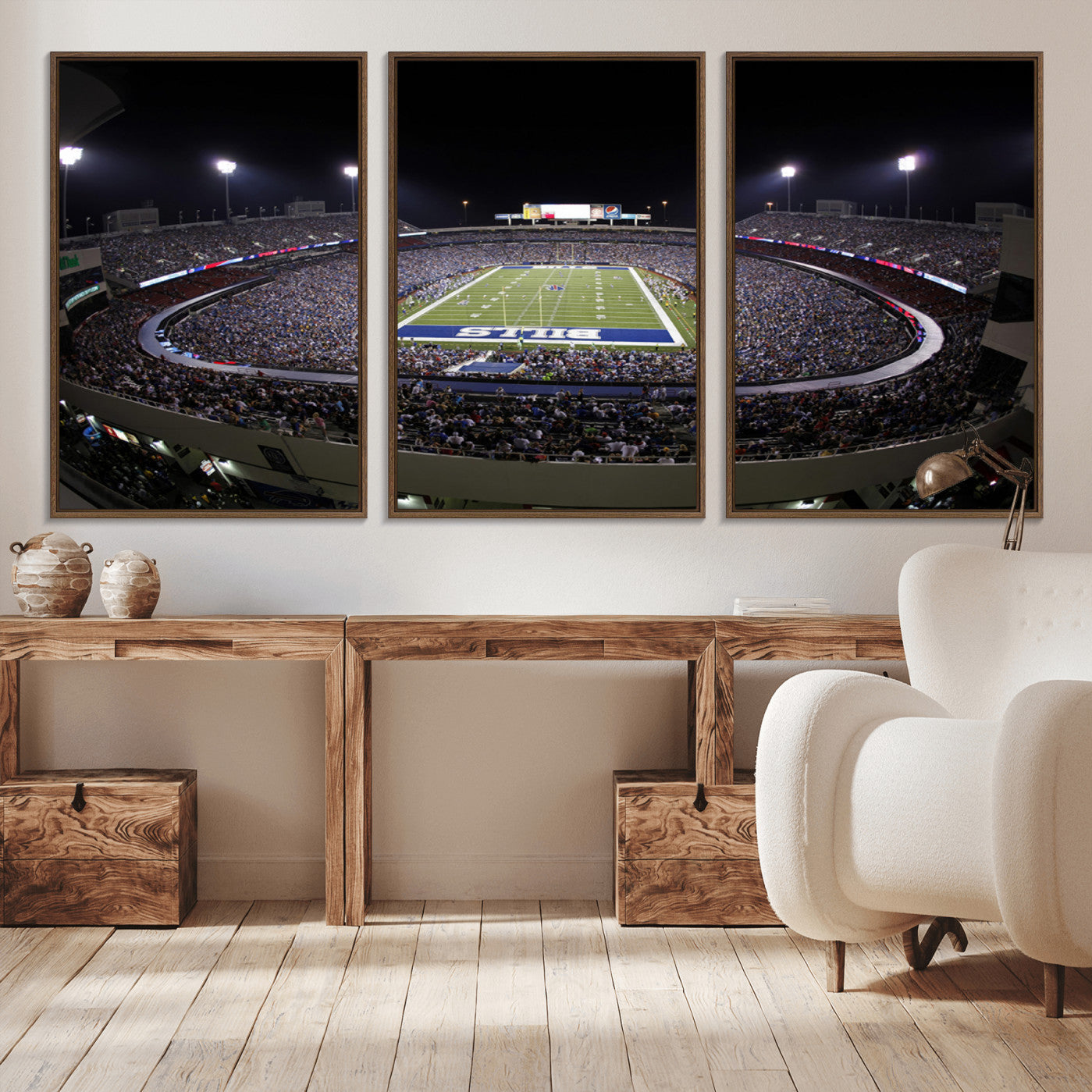 98546-MGV-CV-36X24-Buffalo Bills NFL Football Team Print - Buffalo Highmark Stadium Wall Art Canvas Print
