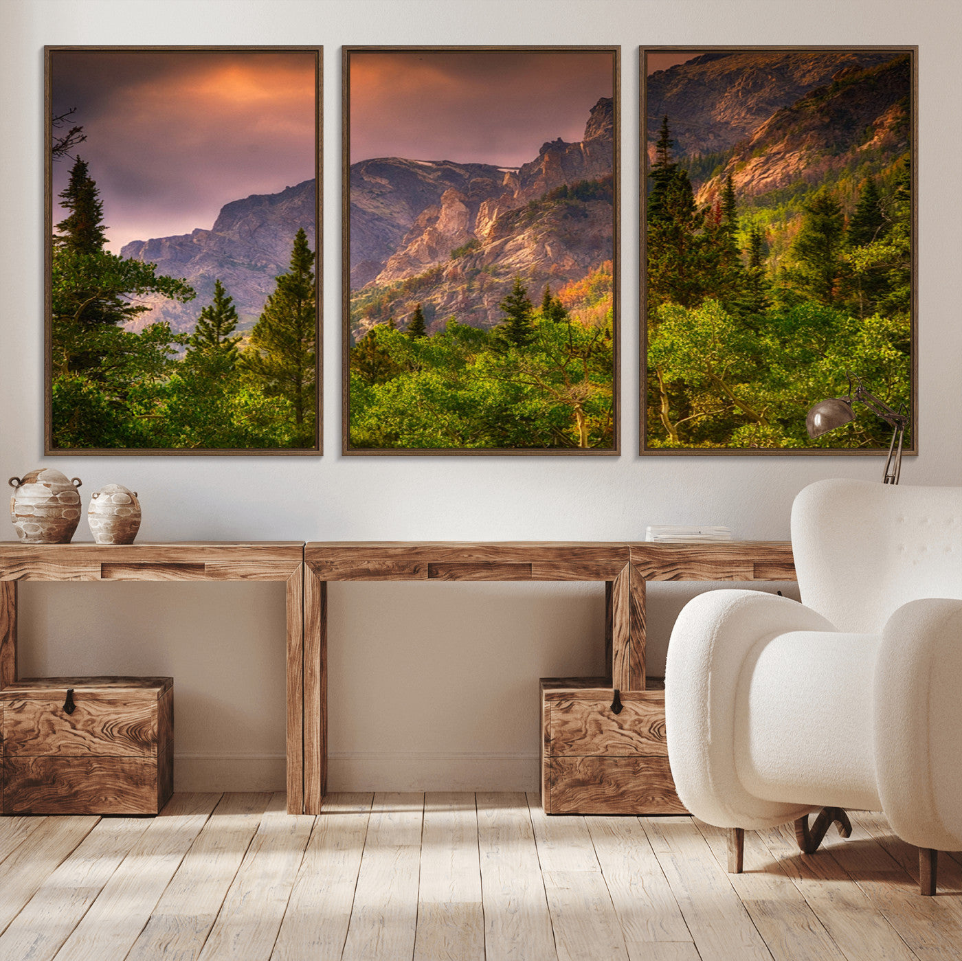 -Colorado Rockies Mountains Wall Art Canvas Print | Ready to Hang Framed Mountain Landscape