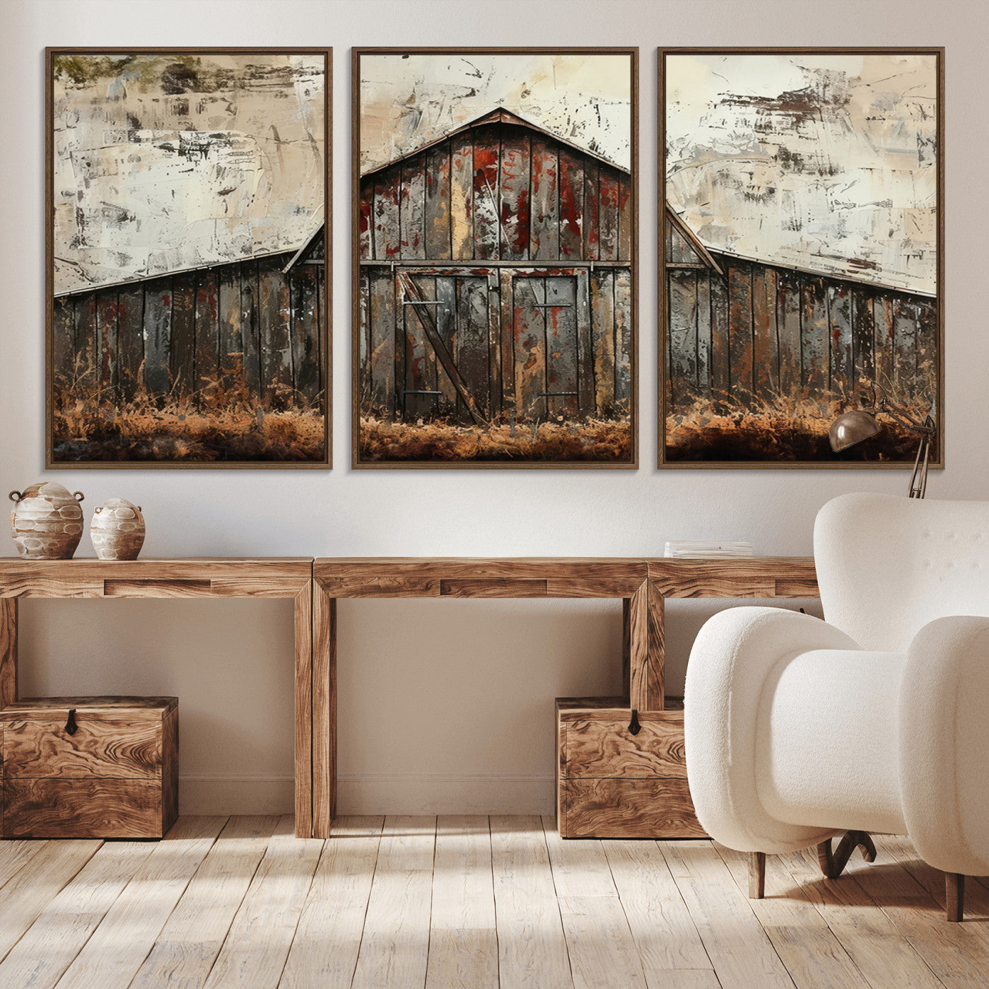 -Rustic Barn Wall Art | Farmhouse Wall Decor Canvas Print | Ready to Hang Barn Decor for Cabin or