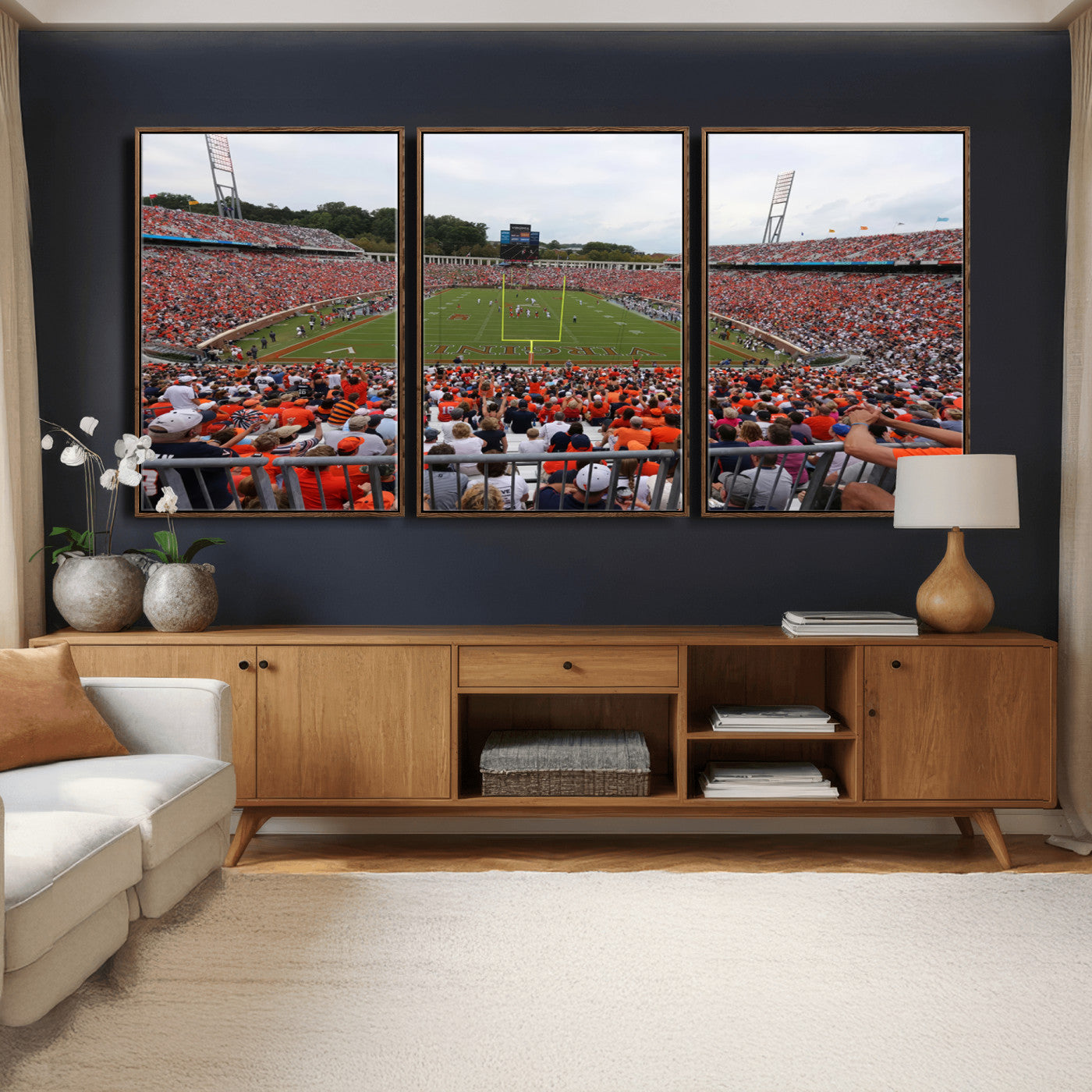 63606-MGV-CV-36X24 - Virginia Cavaliers Football Team Print - Charlottesville Scott Stadium Print Wall Art Canvas