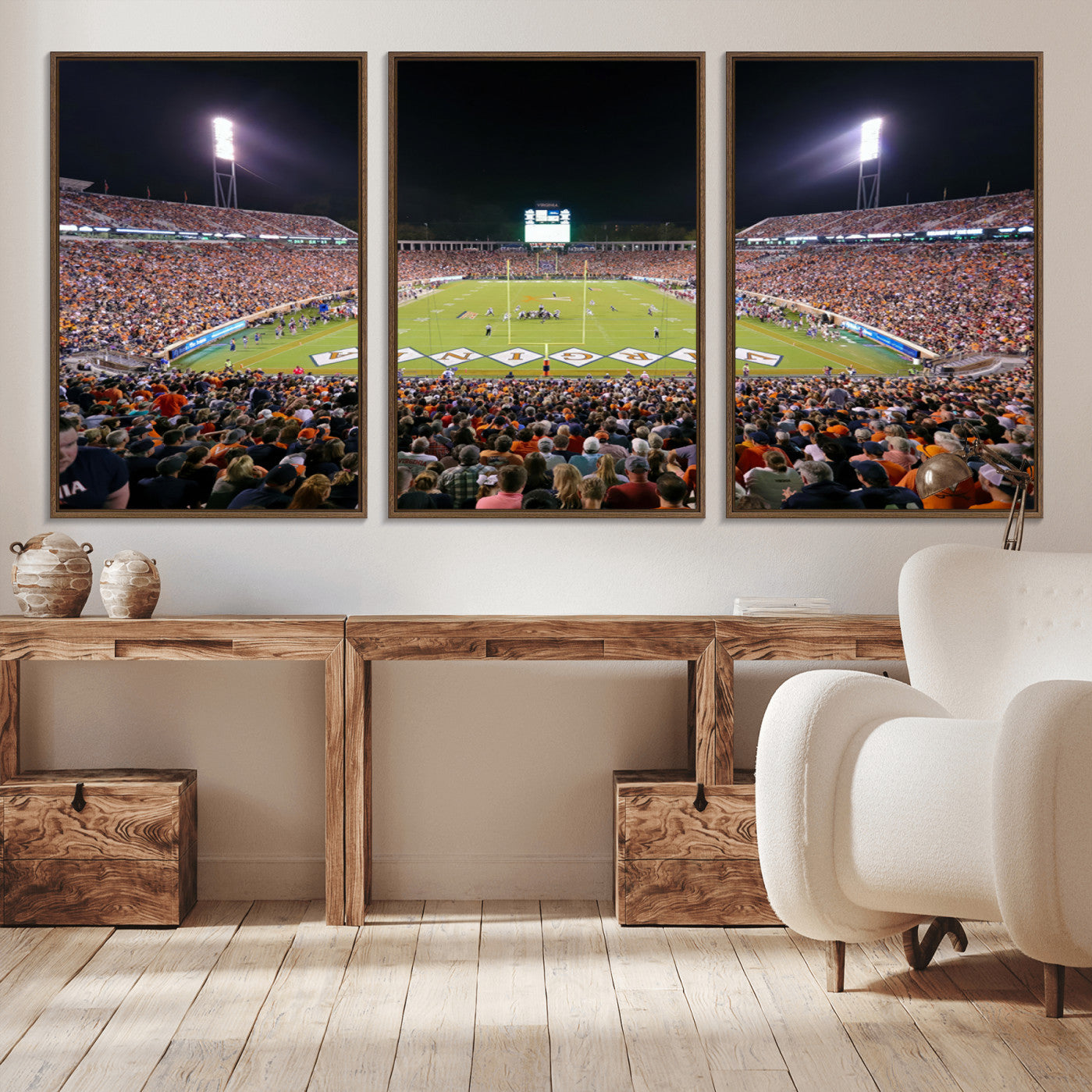 -Virginia Cavaliers Football Team Print - Charlottesville Scott Stadium Wall Art Canvas Print