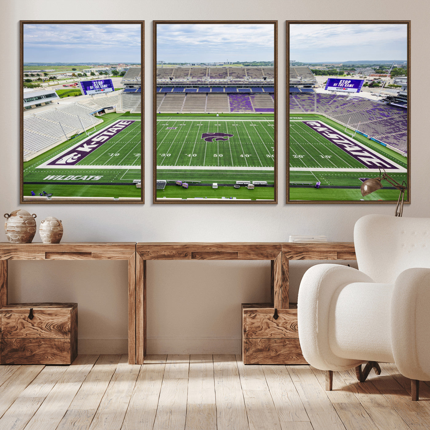 -KState Wildcats Football Team Print - Manhattan Bill Snyder Family Football Stadium Wall Art Canvas
