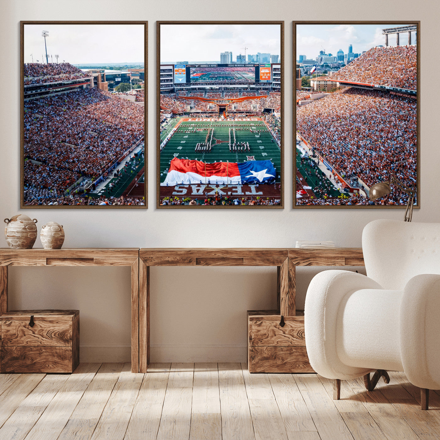 -University of Texas Longhorns Football Team Canvas Print - Austin Darrell K Royal-Texas Memorial