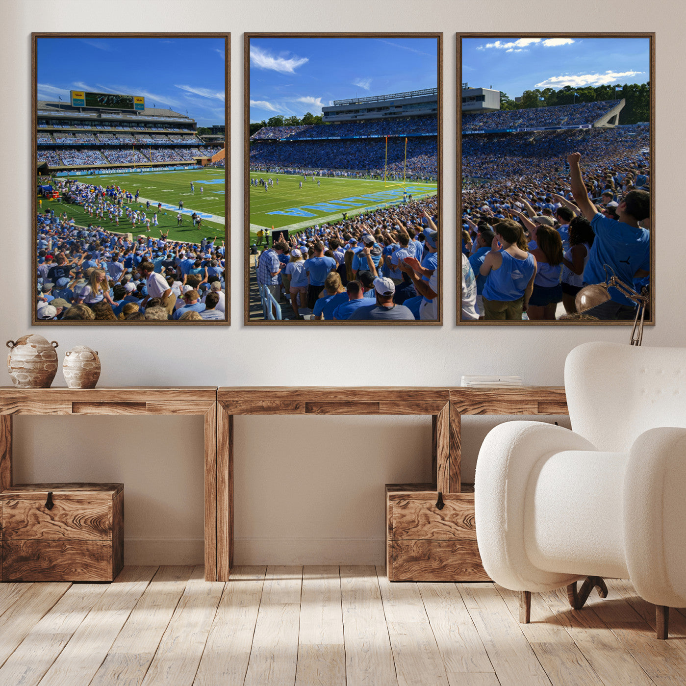 -University of North Carolina Tar Heels Team Canvas Print - Chapel Hill Kenan Memorial Stadium Wall
