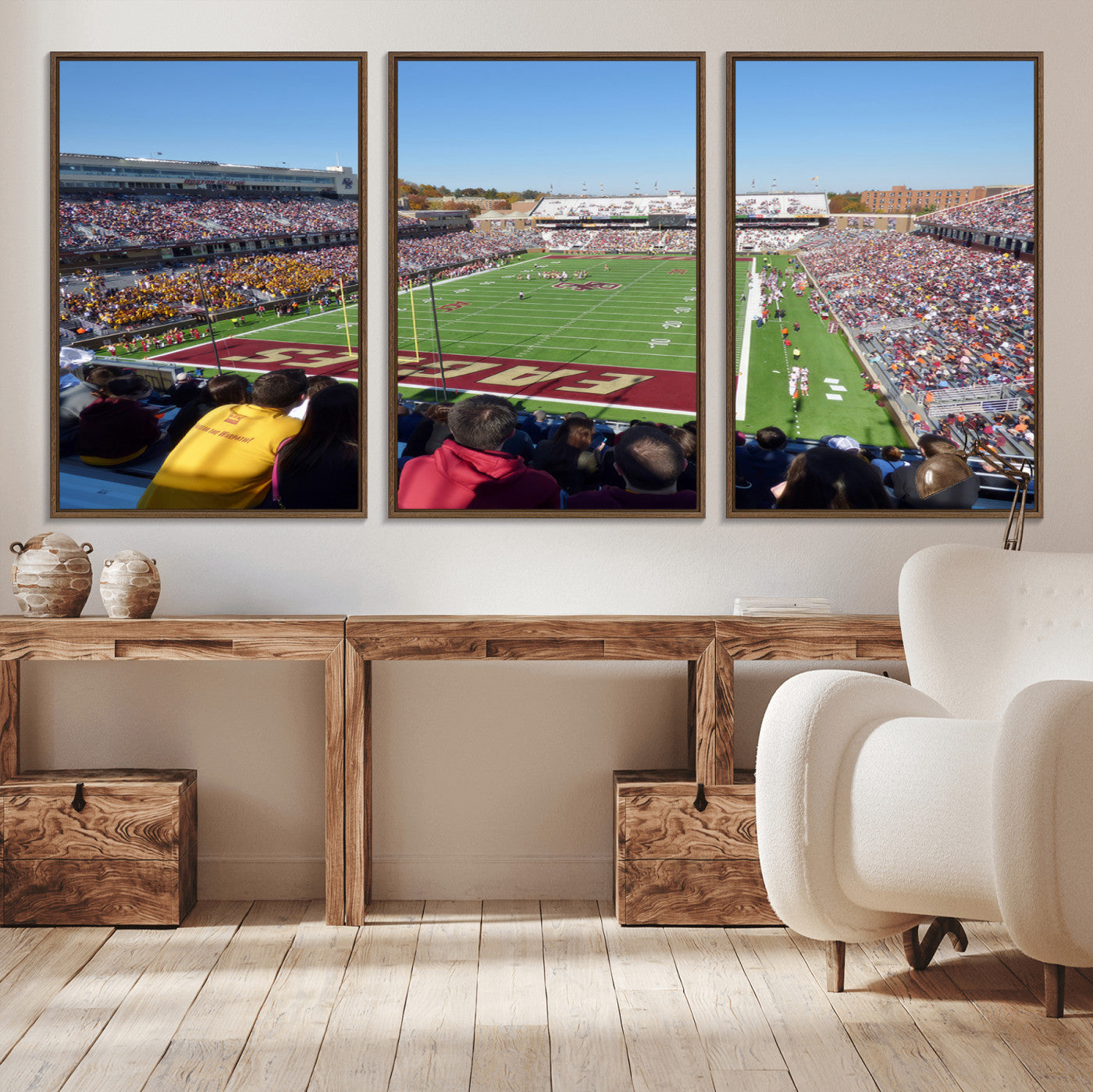 -Boston College Eagles Football Team Print - Boston Alumni Stadium Wall Art Canvas Print