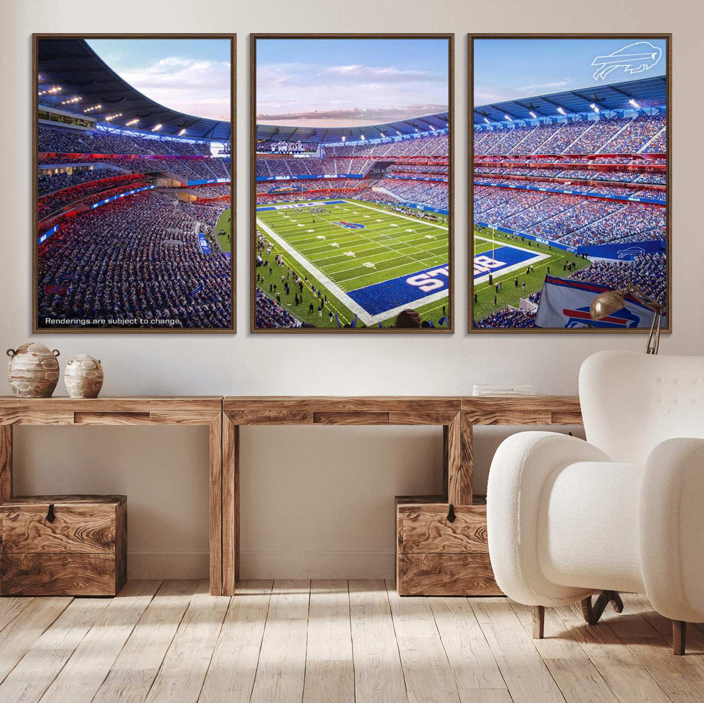 57873-MGV-CV-36X24-Buffalo Bills Football Team Print Canvas - Buffalo Highmark Stadium Wall Art Canvas Print