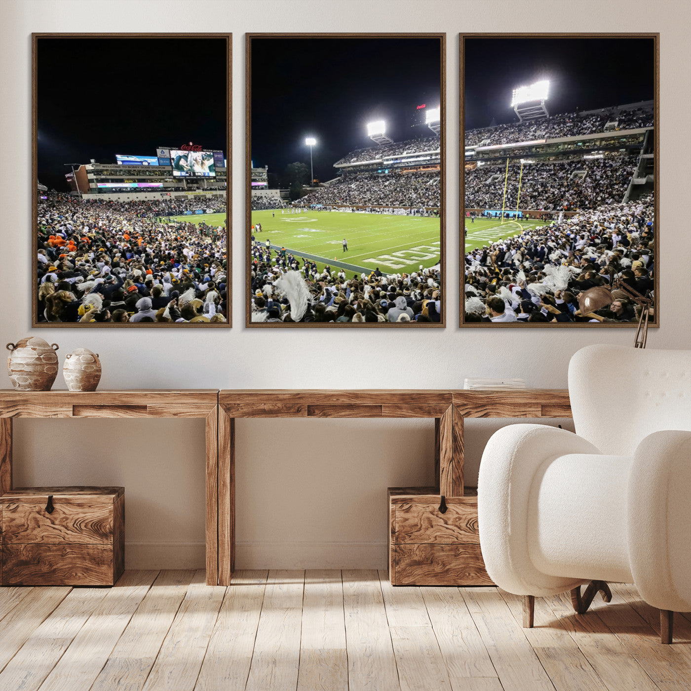 49339-MGV-CV-36X24-Georgia Tech Yellow Jackets Football Team Print - Atlanta Bobby Dodd Stadium Wall Art Canvas Print