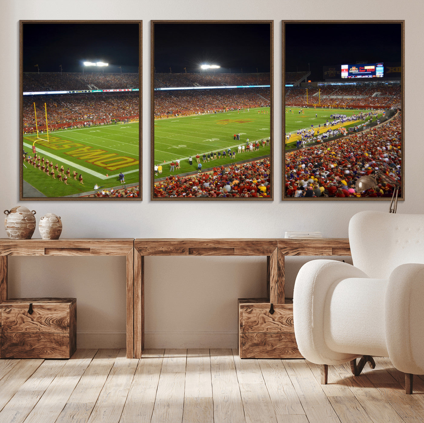 -Iowa State University Cyclones Football Team Print - Ames Jack Trice Stadium Canvas Print