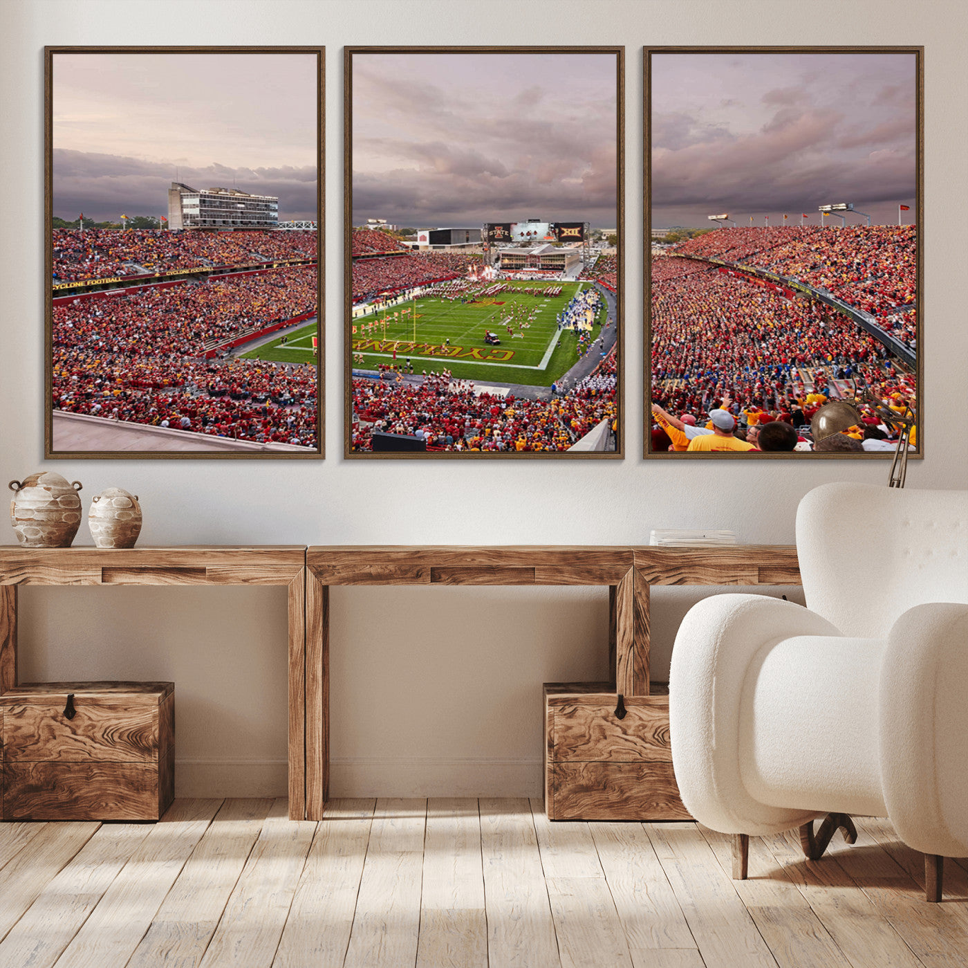 50373-MGV-CV-36X24-Iowa State University Cyclones Football Team Print - Ames Jack Trice Stadium Wall Art Canvas Print