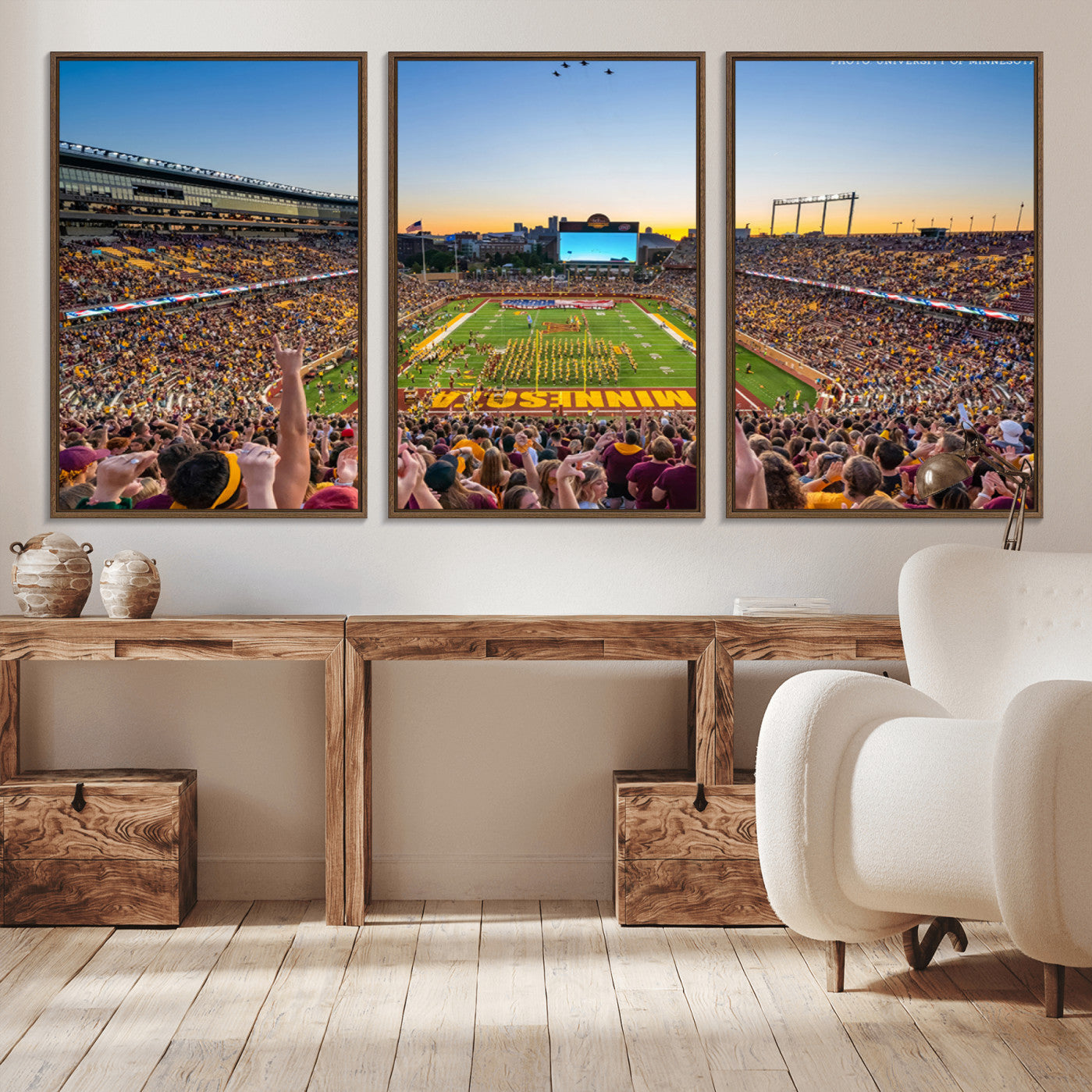 -University of Minnesota Golden Gophers Football Team Print - Minneapolis Huntington Bank Stadium