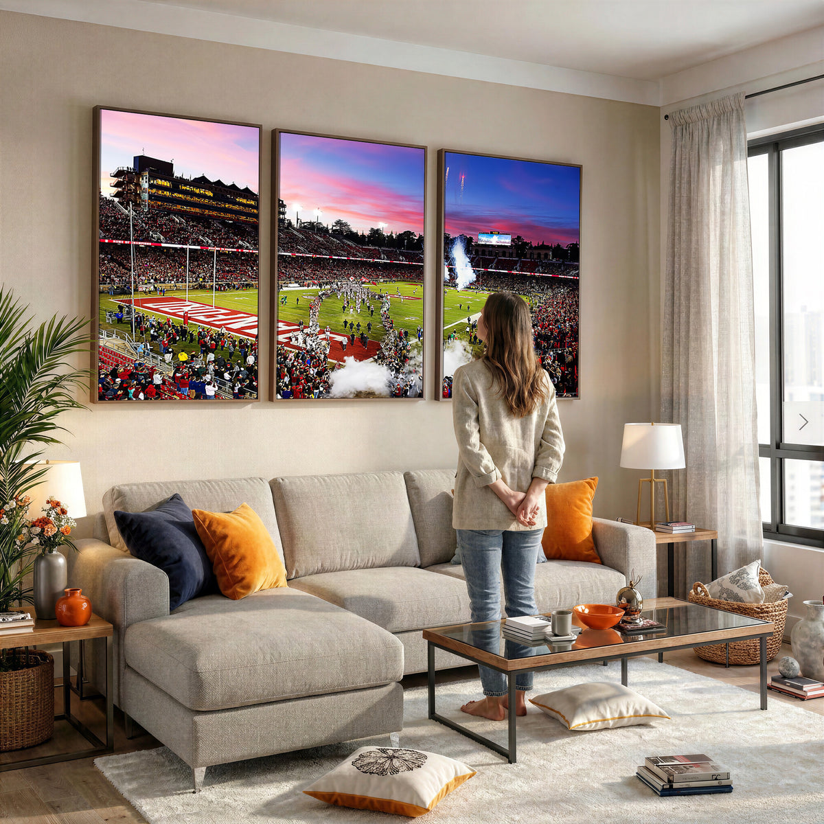 25557-PAN-FL-20X10 - Stanford University Cardinal Football Team Print - Stanford Stadium Wall Art Canvas Print