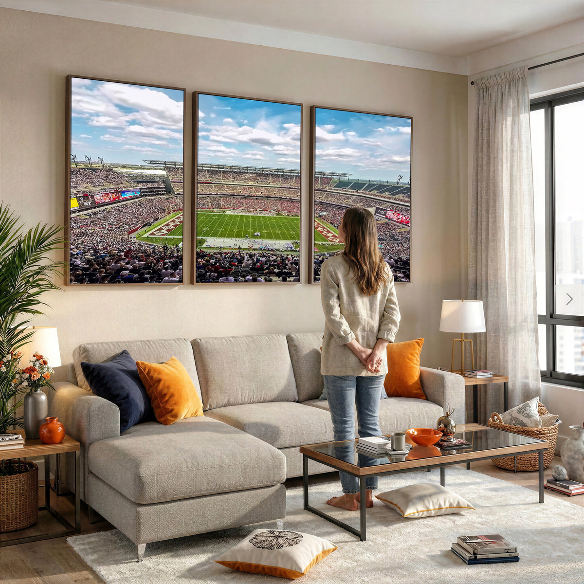 29243-PAN-FL-20X10 - The Temple University Owls Athletics Team Print - Philadelphia Lincoln Financial Field Stadium Wall