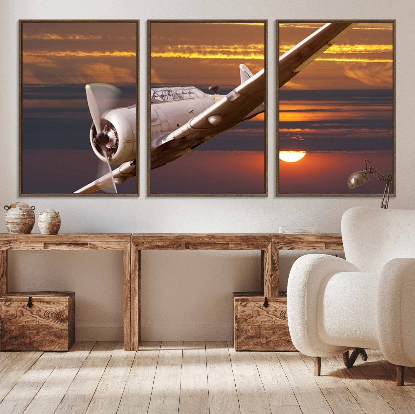-Old War Plane Wall Art Canvas Print