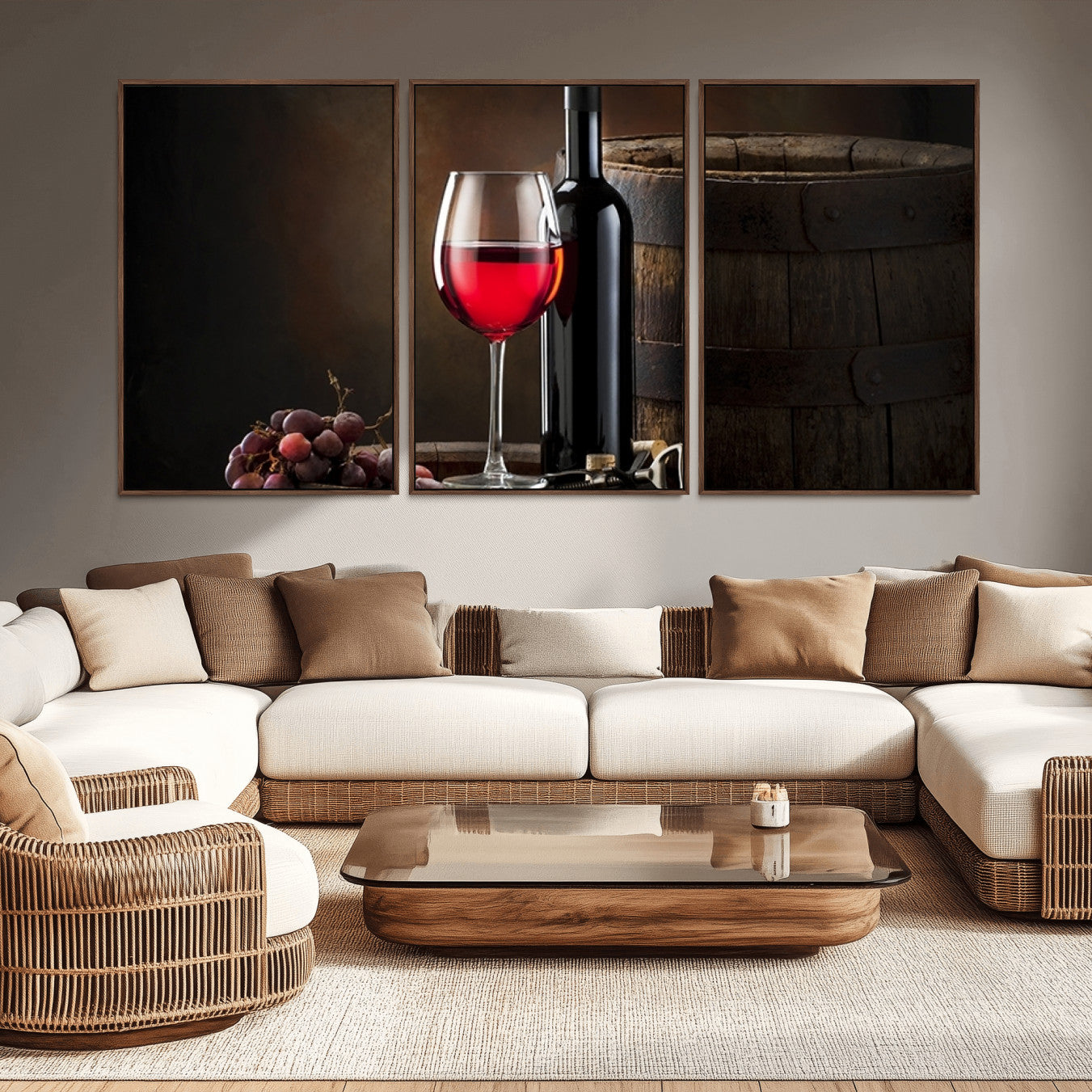 -Red Wine and Bottle Canvas Print