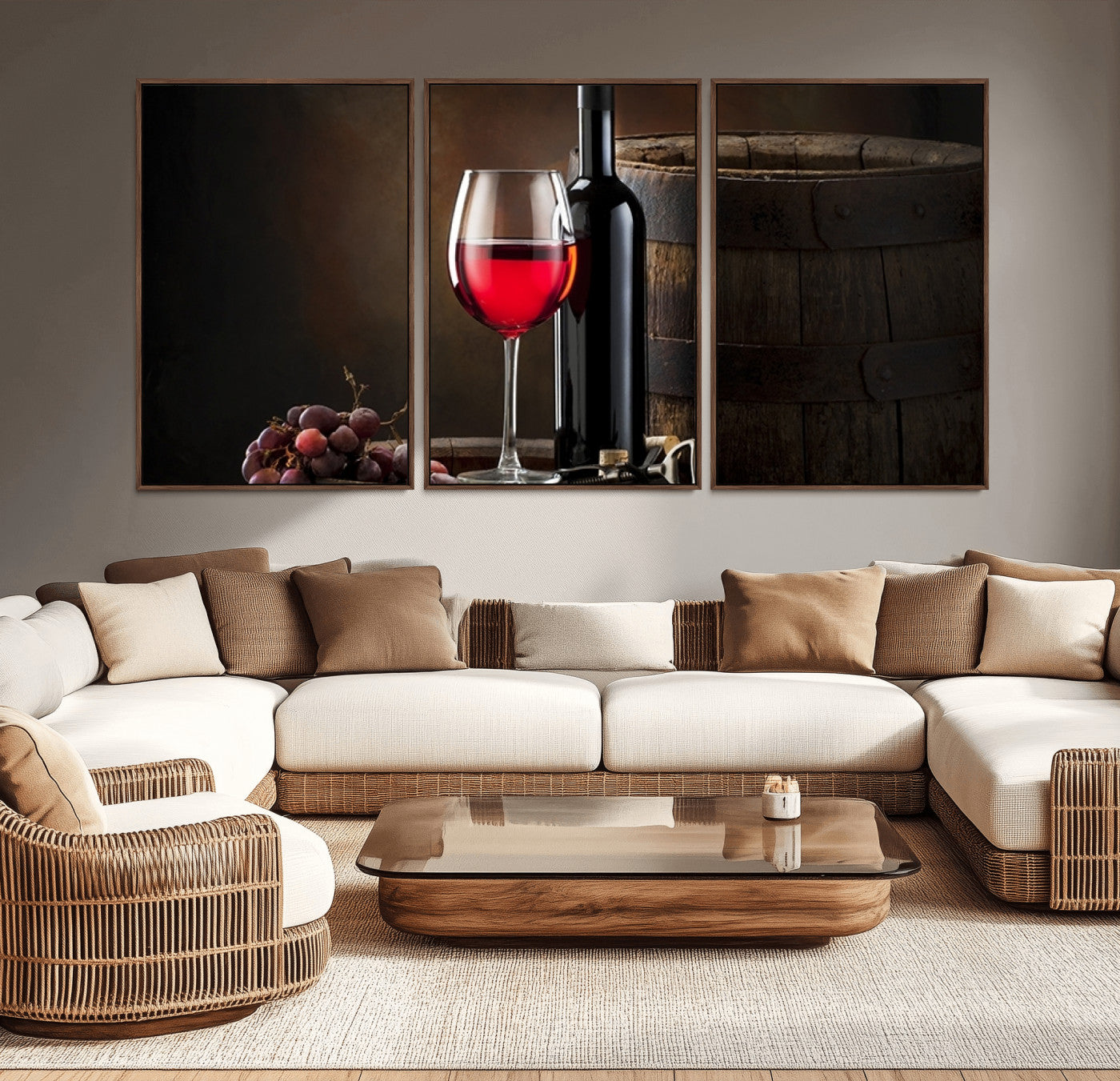 -Red Wine and Bottle Canvas Print