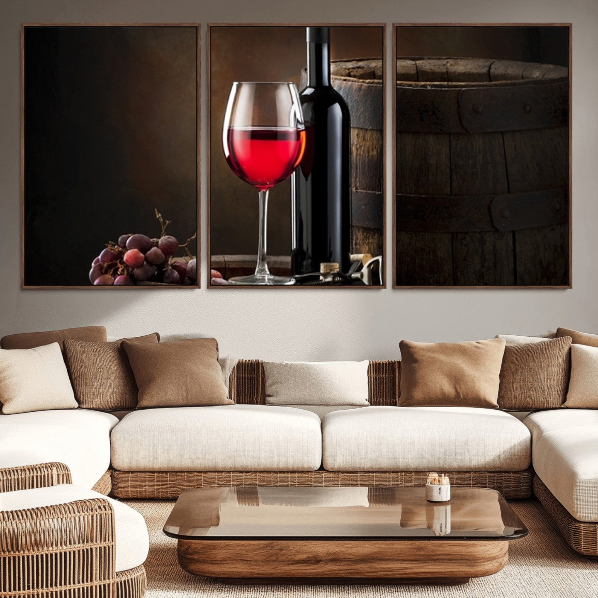 83702-MGV-CV-36X24-Red Wine and Bottle Canvas Print