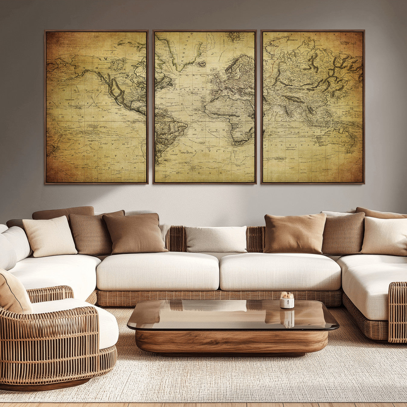 -Push Pin World Map Canvas Print – Travel Tracker Wall Art for Couples, Perfect Anniversary Gift for Home or Office Decor