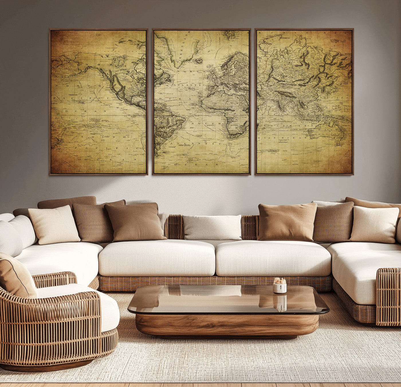 -Push Pin World Map Canvas Print – Travel Tracker Wall Art for Couples, Perfect Anniversary Gift for Home or Office Decor