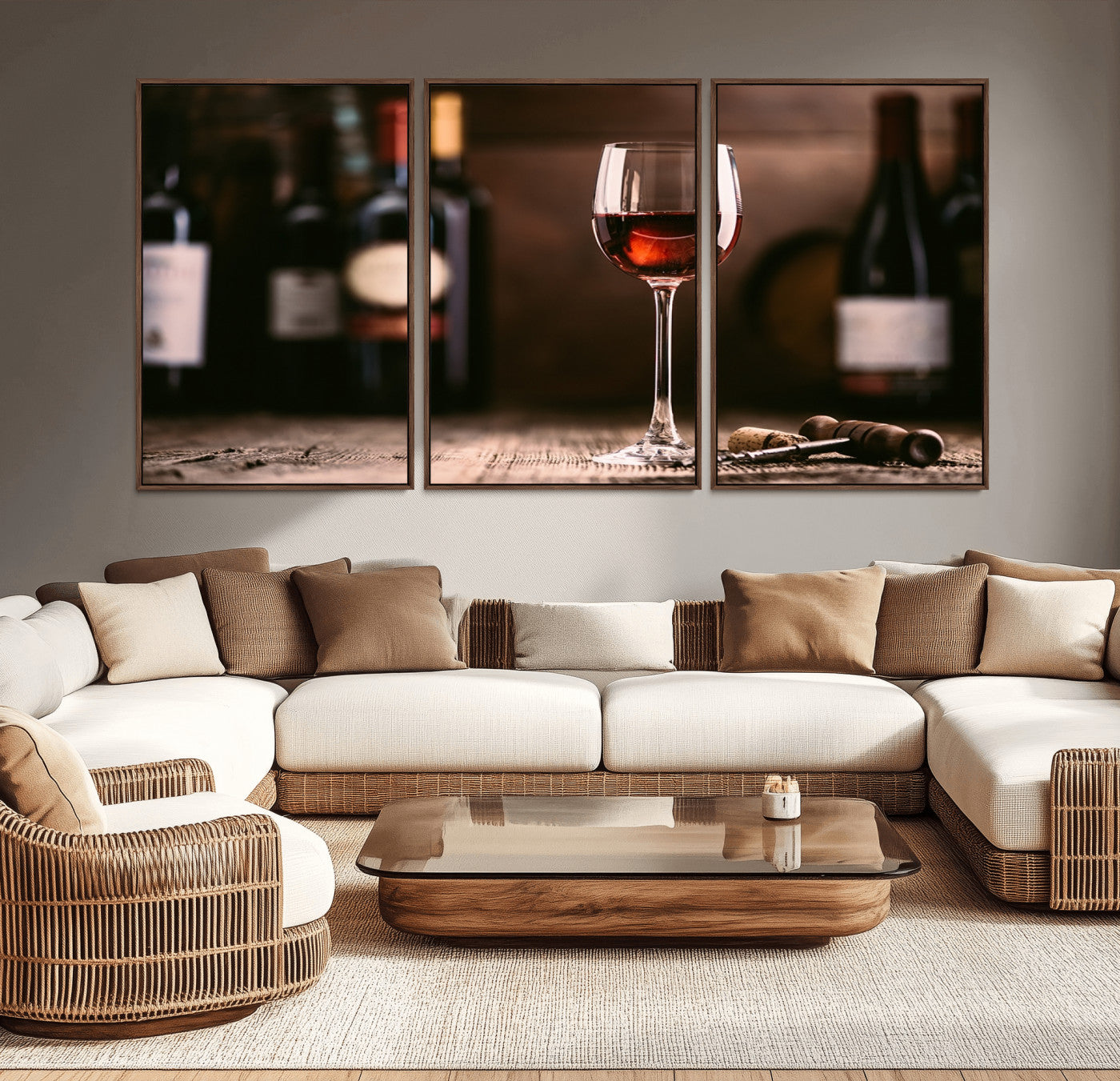 -Red Wine and Bottle Canvas Print