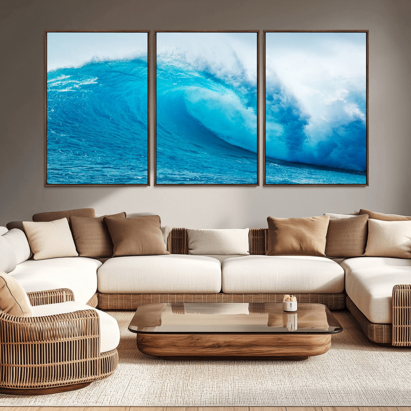 -Big Ocean Surfing Wave Wall Art Canvas Print