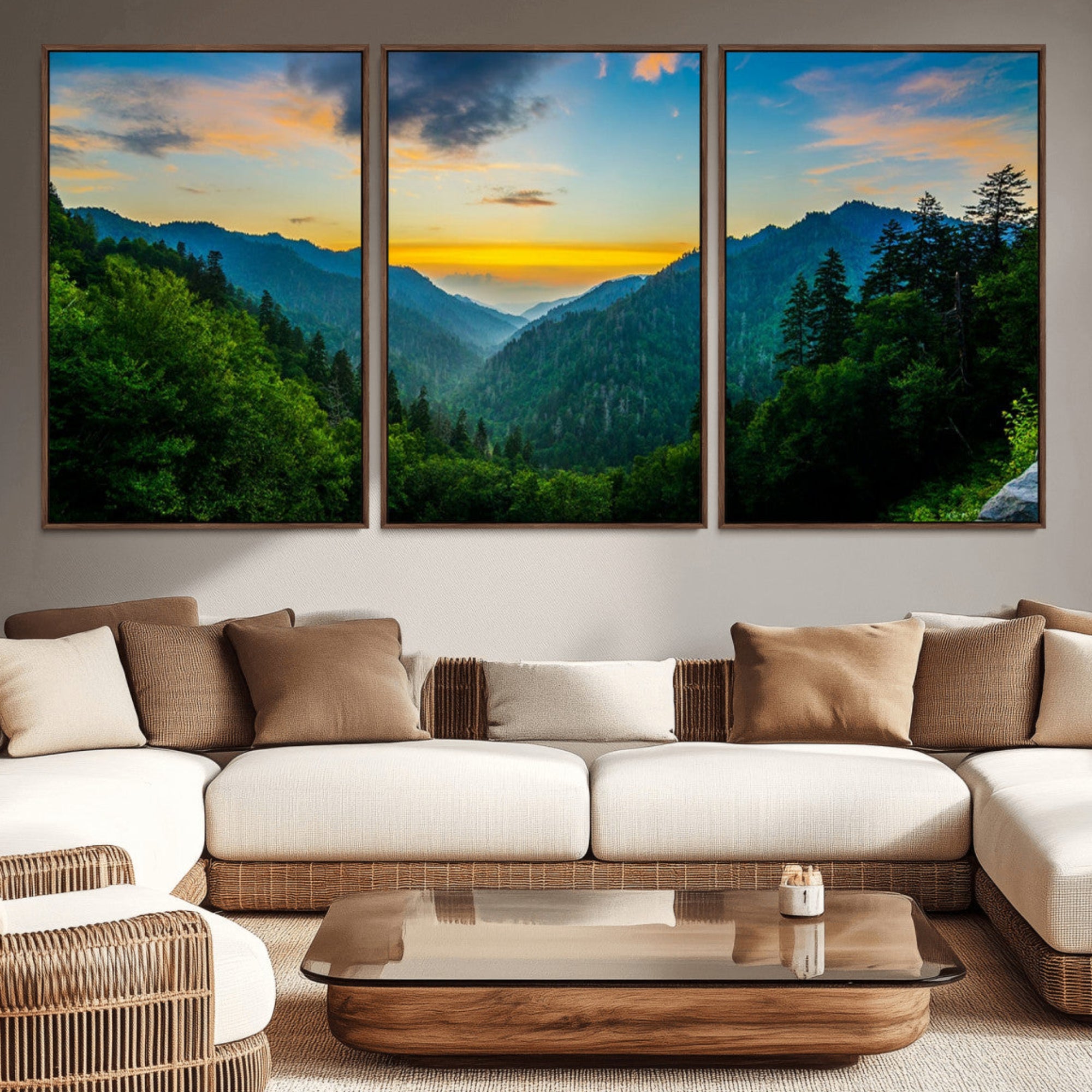 94536-MGV-CV-36X24-Green Forest Wall Art Canvas Print