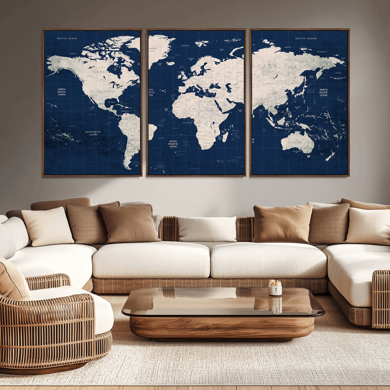 17866-MGV-CV-36X24-Push Pin World Map Canvas Print – Travel Tracker Wall Art for Couples, Perfect Anniversary Gift for Home or Office Decor