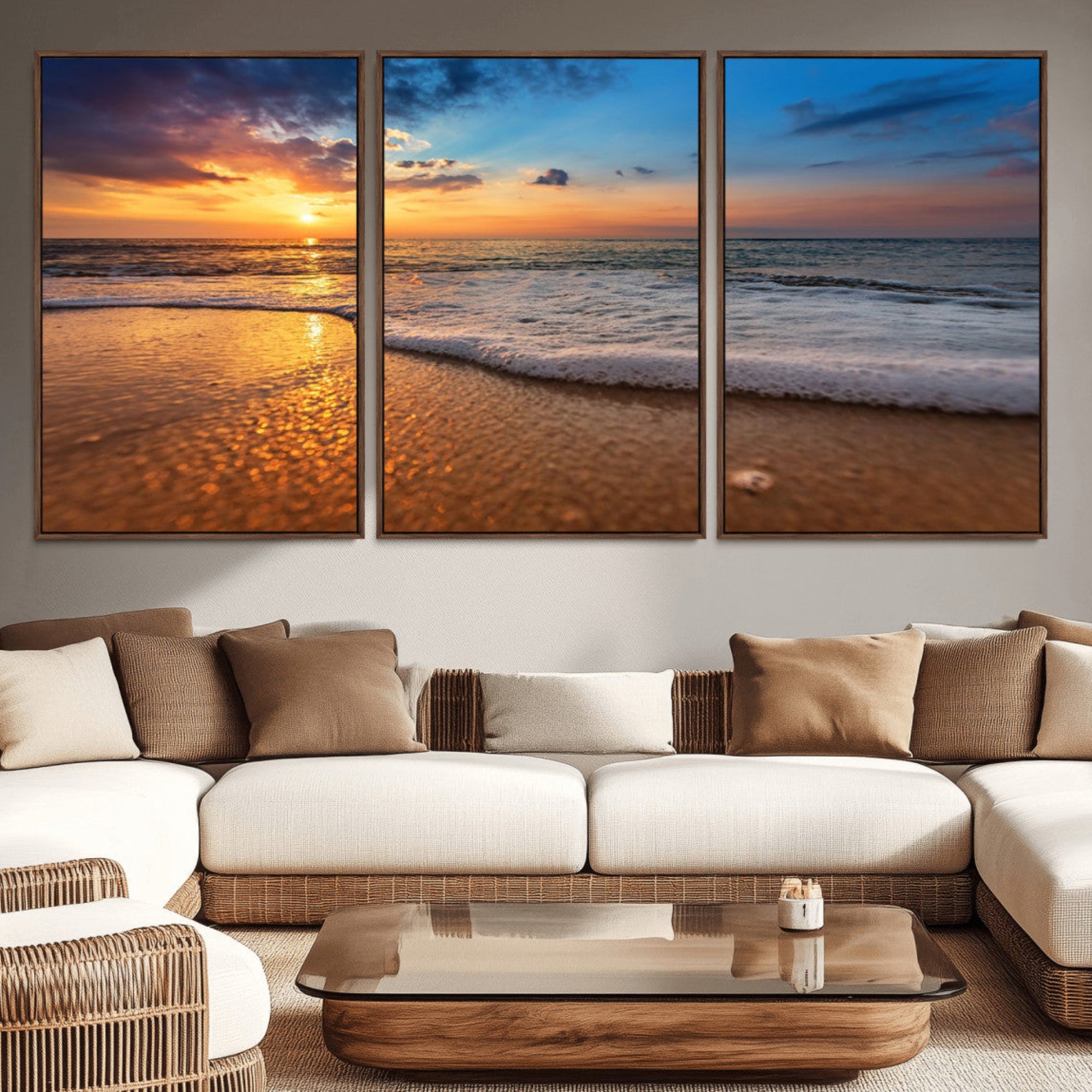 12740-MGV-CV-36X24-Sunset and Beach at Night Wall Art Canvas Print