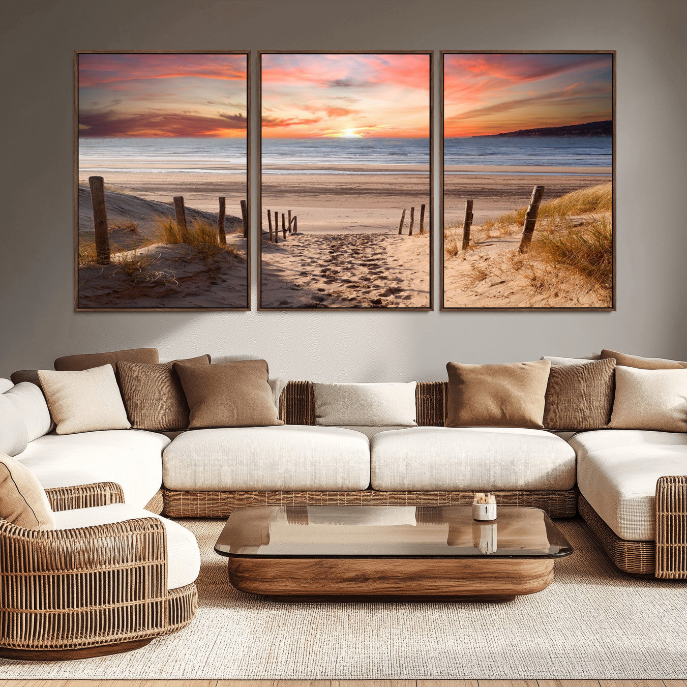 -Sunset on the Sea Wall Art Canvas Print