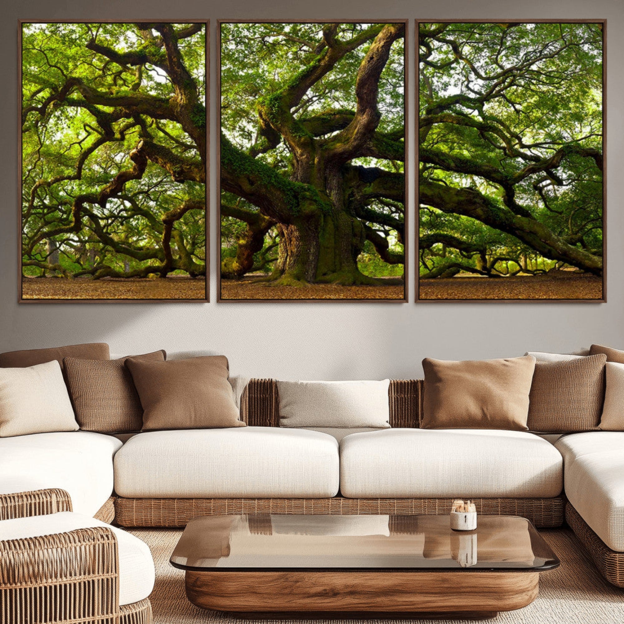 29407-MGV-CV-36X24-Angel Oak Tree Wall Art Canvas Print | Forest Tree Nature Photography Print on Canvas | Large