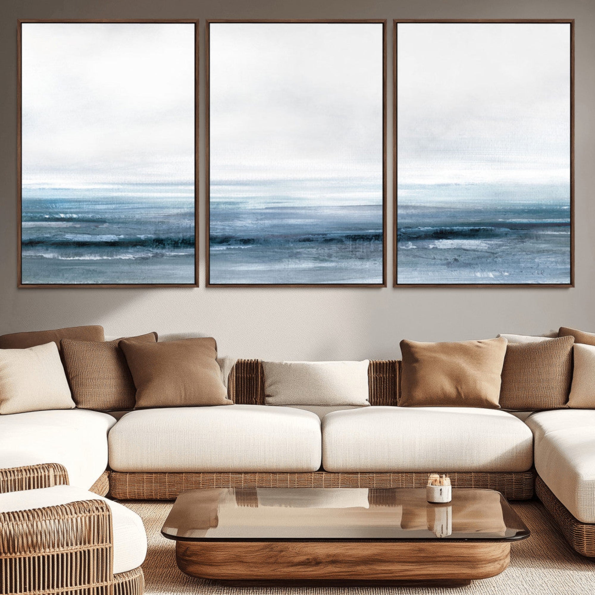 65702-MGV-CV-36X24-Blue Ocean Abstract Artwork Wall Art Canvas Print