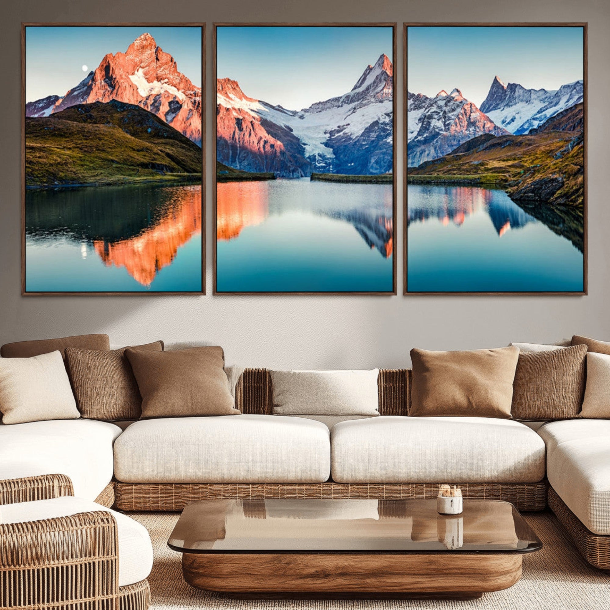 88453-MGV-CV-36X24-Landscape Mountain and Lake View Wall Art Canvas Print