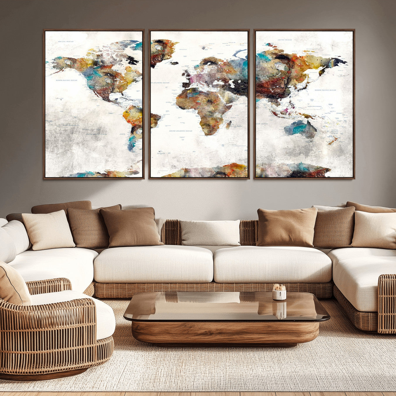 40763-MGV-CV-36X24-Push Pin World Map Canvas Print – Travel Tracker Wall Art for Couples, Perfect Anniversary Gift for Home or Office Decor