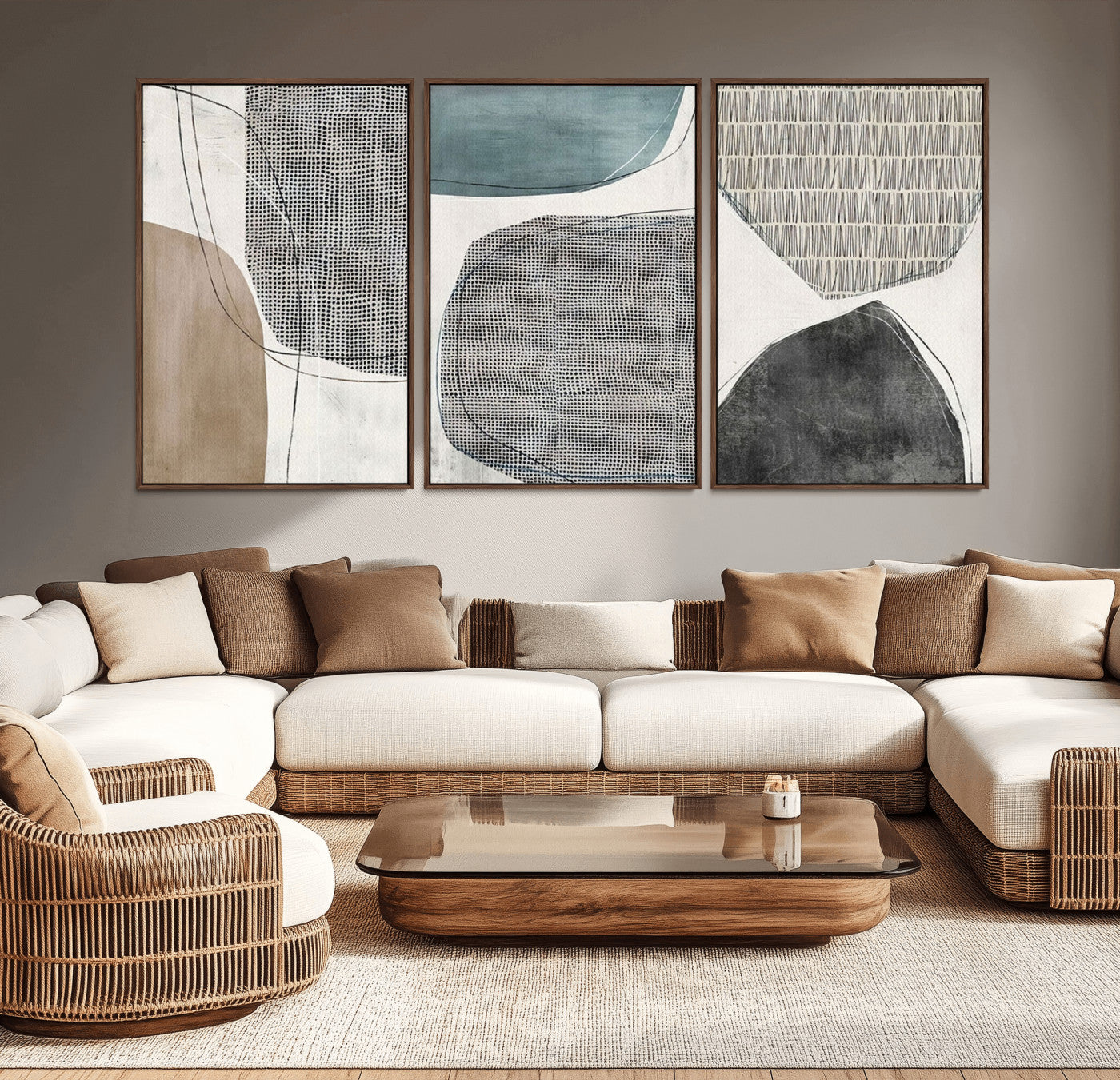 -Canvas Print Wall Art Abstract Art Boho, Framed Boho Decor Canvas Print