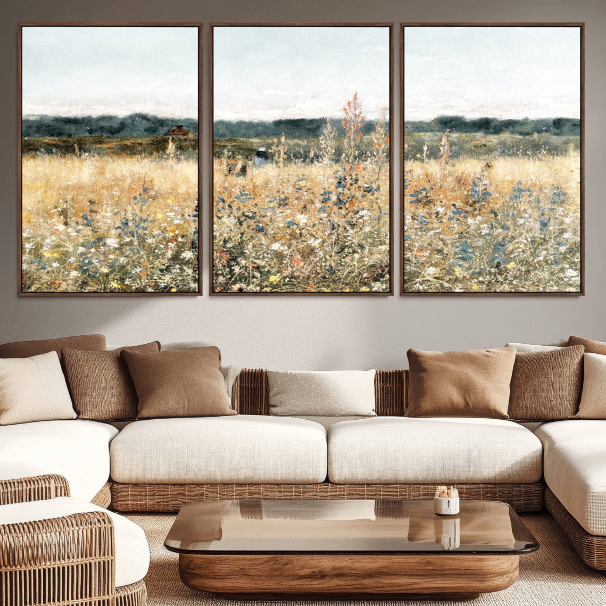 98941-MGV-CV-36X24-Wildflower Field Wall Art Canvas | Nature-Inspired Landscape Canvas Print for Living Room or Office