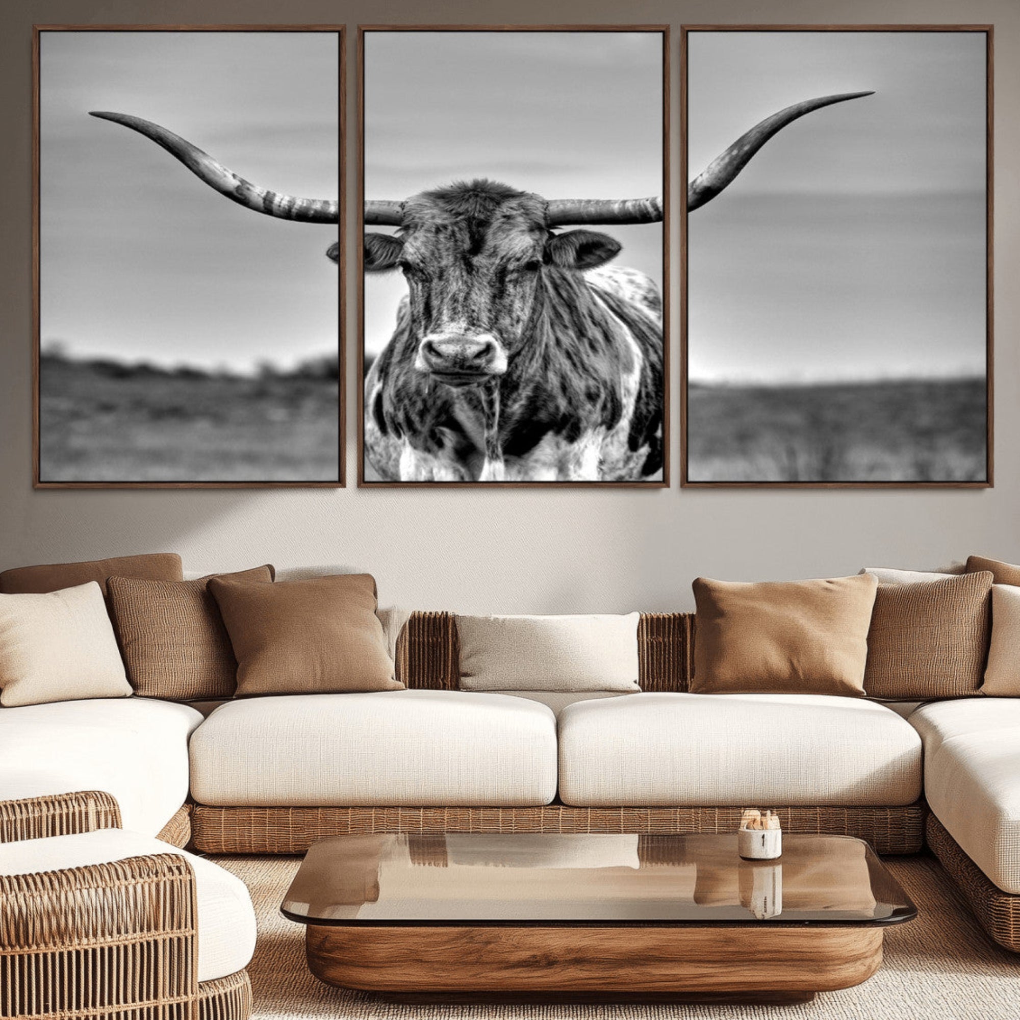 70836-MGV-CV-36X24-Texas Longhorn Cow Wall Art, Texas Longhorn Canvas, Cattle Canvas Print