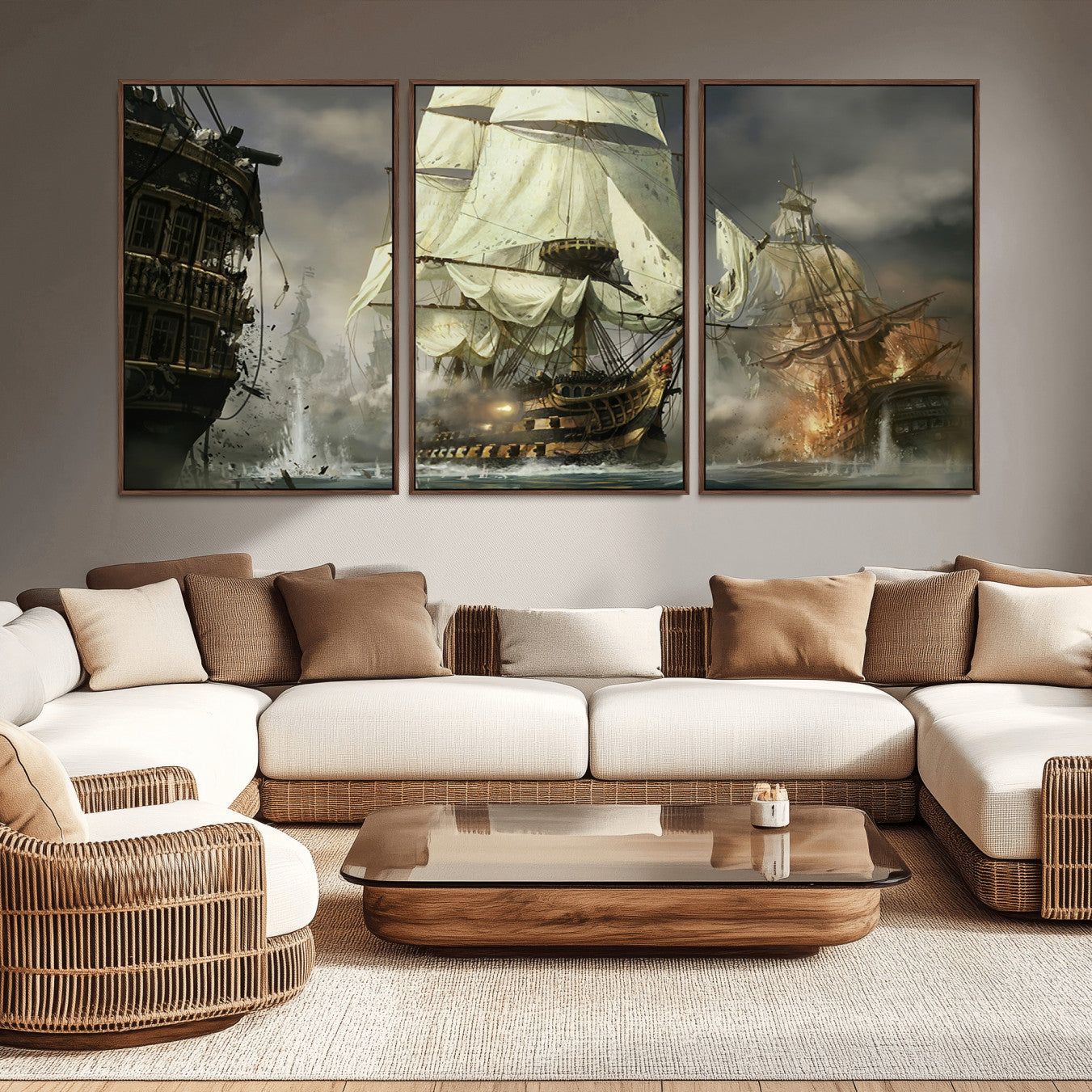 -Pirate Ship War Wall Art Canvas Print