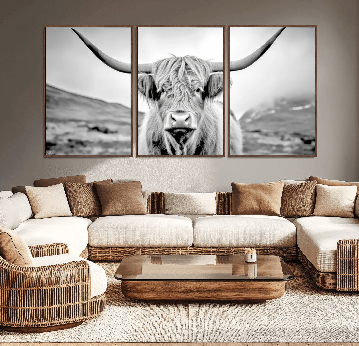 80564-MGV-CV-36X24-Scottish Cow Wall Art Canvas Print