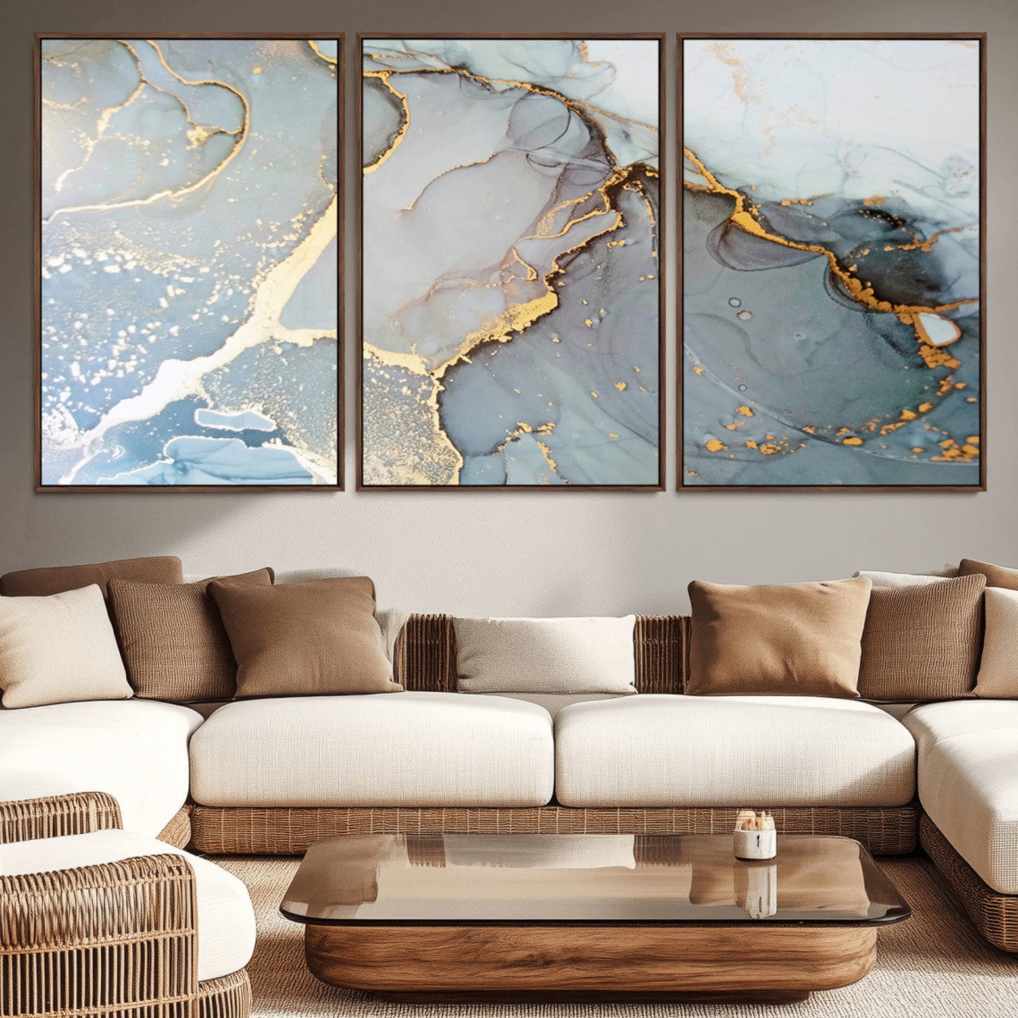 86878-MGV-CV-36X24-Large Abstract Marble Wall Art Canvas Print for Living Room and Farmhouse Decor