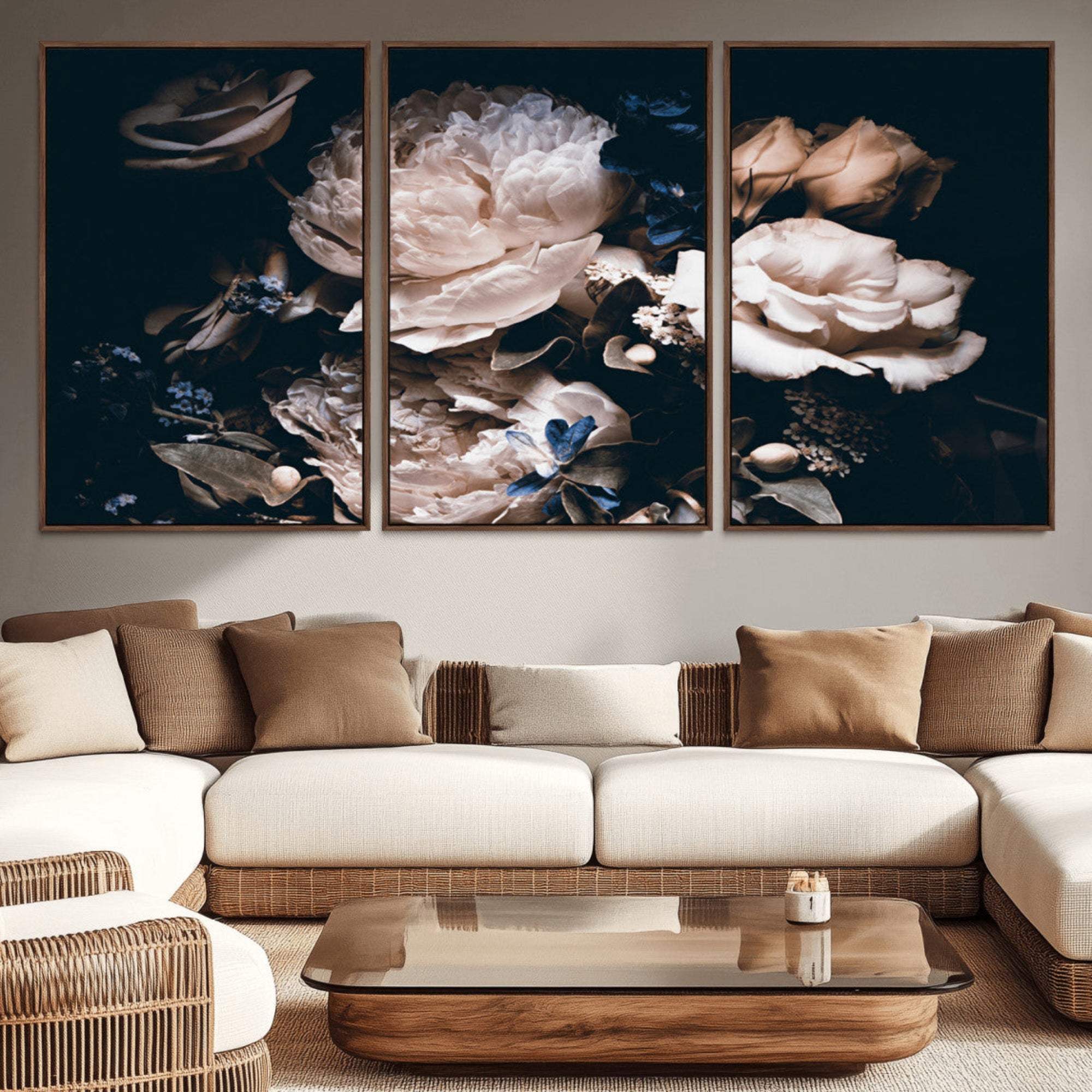 11214-MGV-CV-36X24-Pink Peonies Flowers Large Canvas Art Print